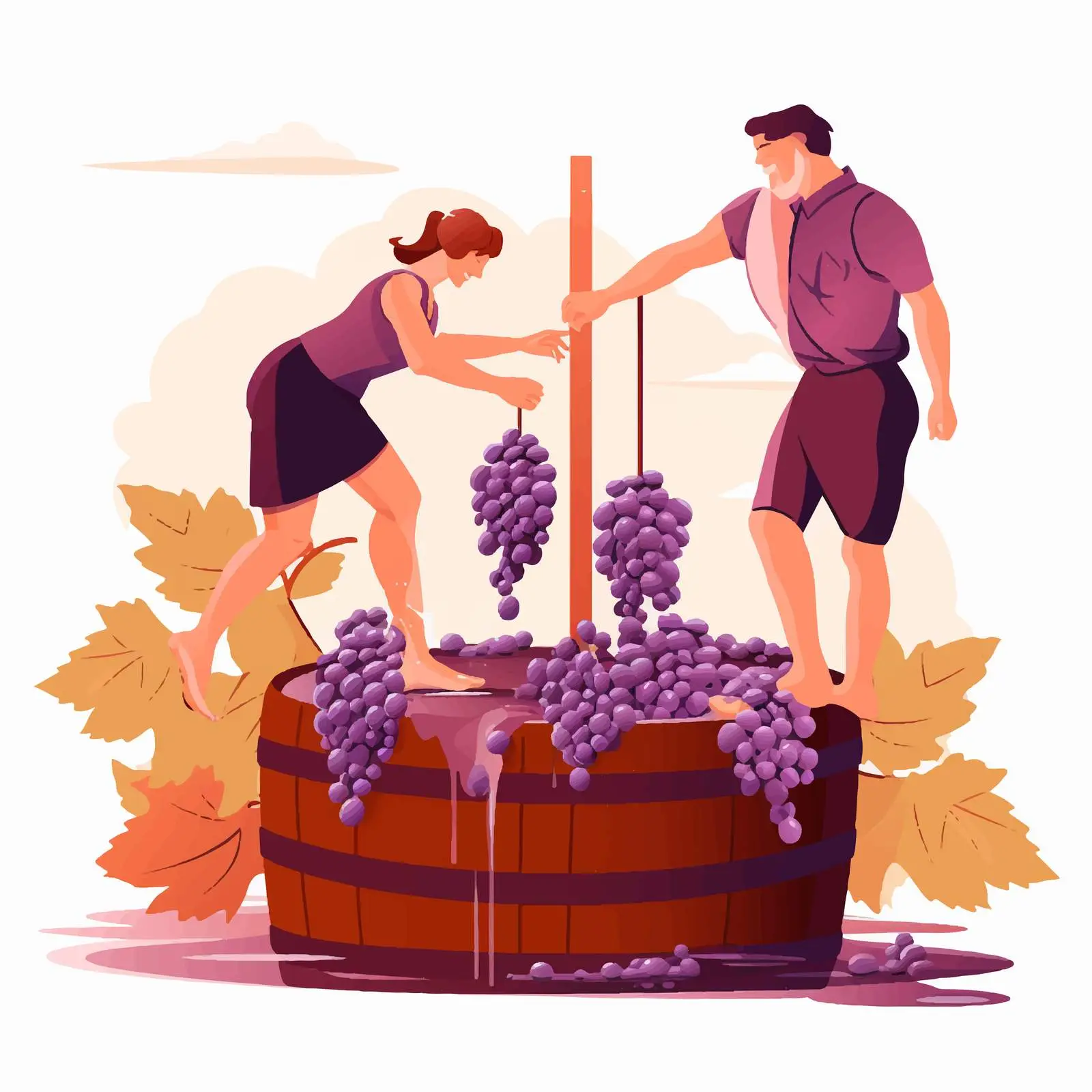Traditional Grape Treading in Winemaking – free fermentation image from Dotvec