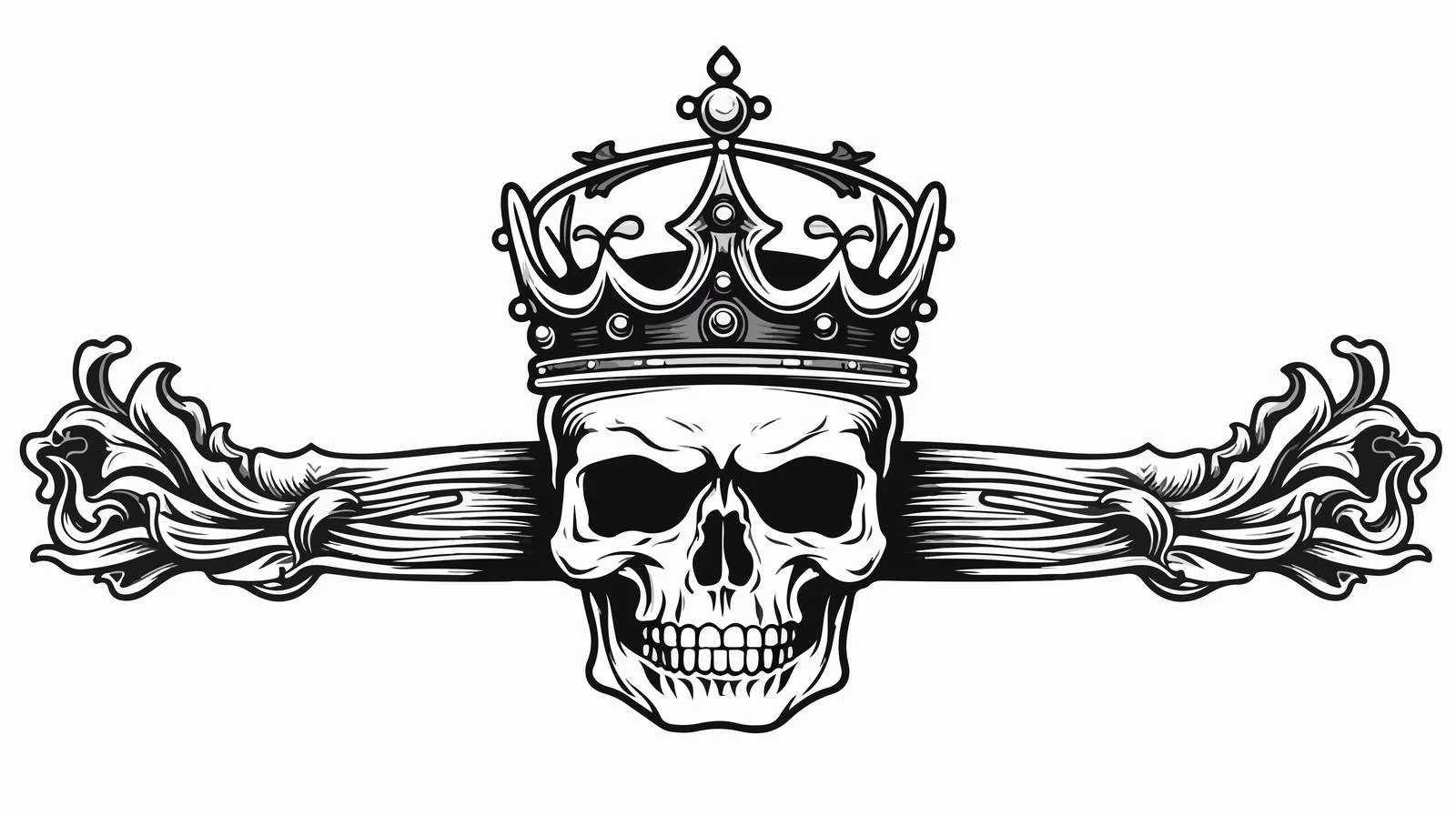 Traditional Black Linework Tattoo Banner Design — free download from Dotvec