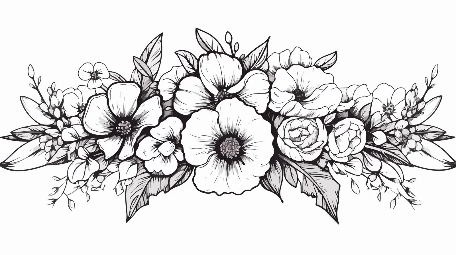 Traditional Black Linework Tattoo with Banner — free download from Dotvec
