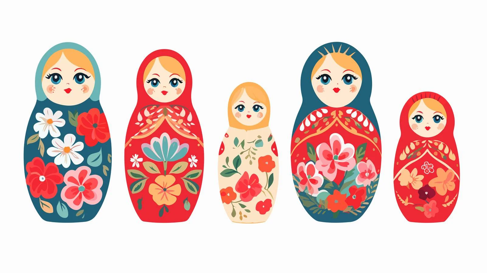 Vibrant Matryoshka Nesting Doll Design — free download from Dotvec
