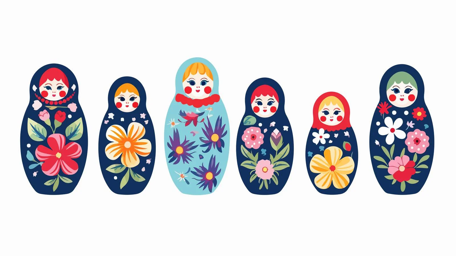 Vibrant Matryoshka Nesting Doll — free download from Dotvec