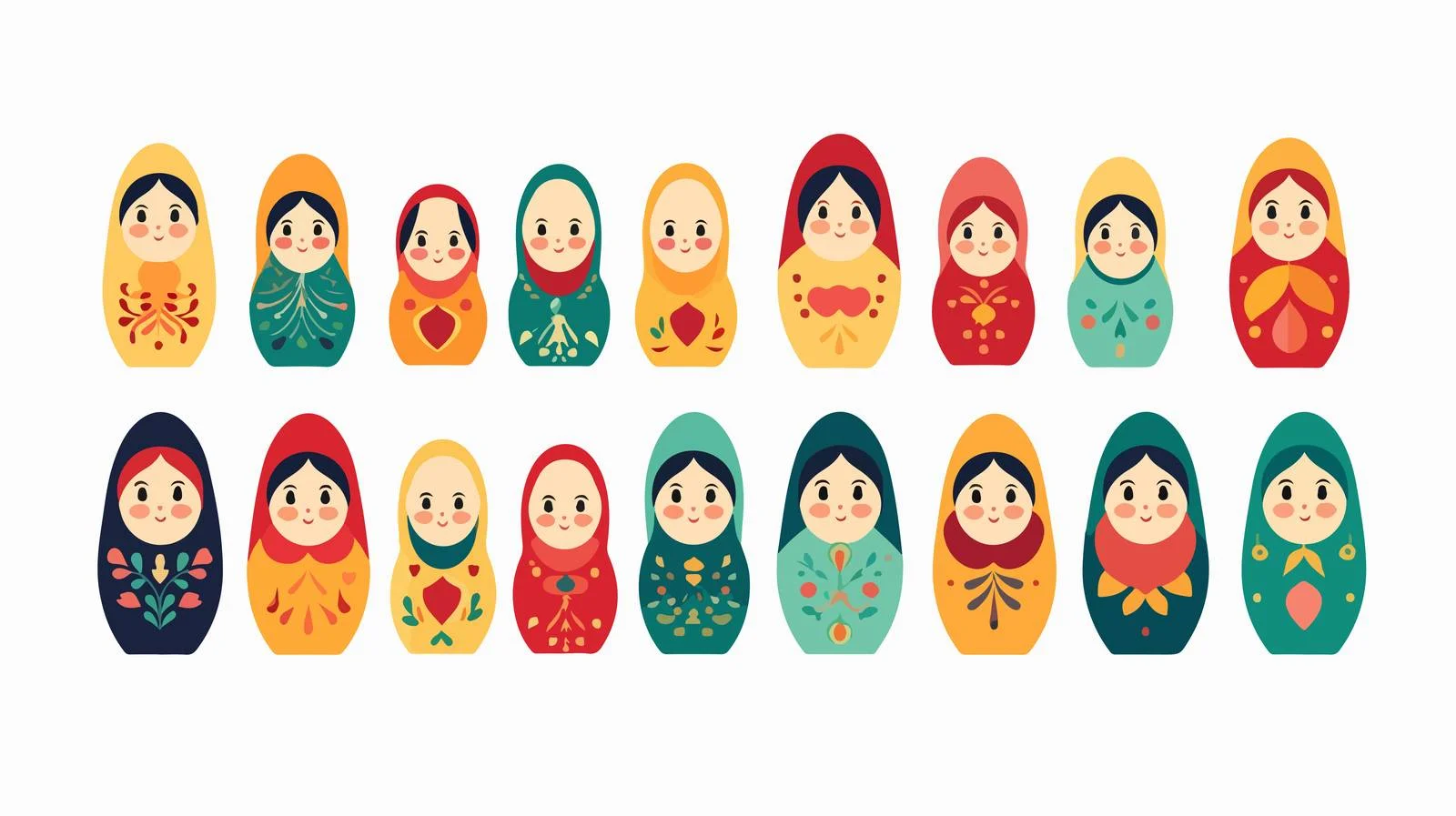 Vibrant Matryoshka Nesting Doll Set — free download from Dotvec