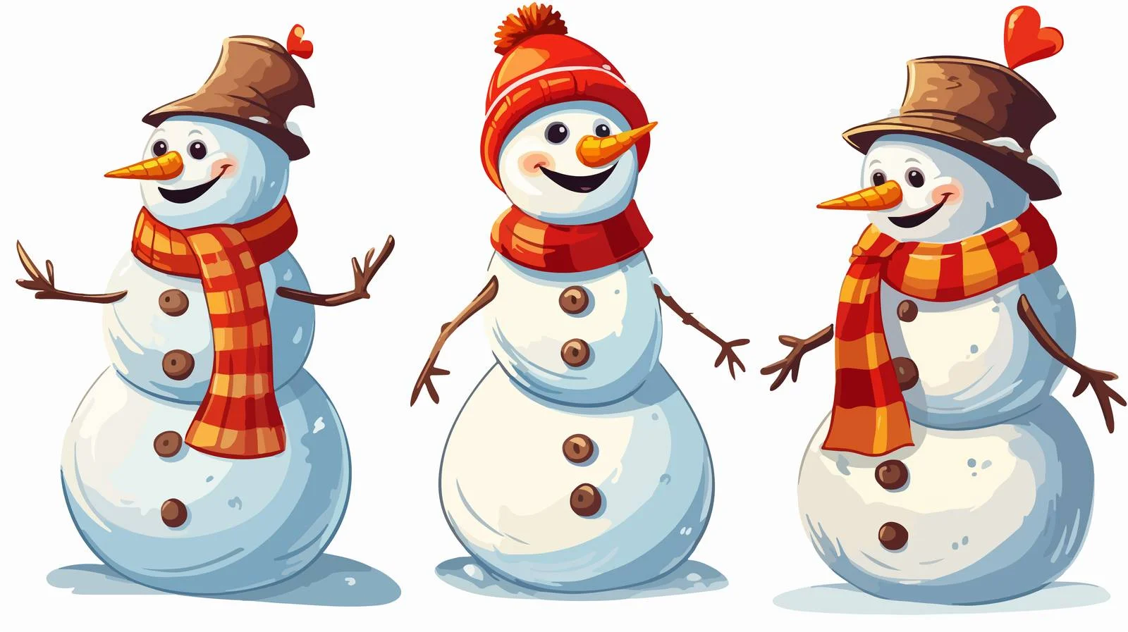 Traditional Snowman Cartoon Illustration — free download from Dotvec