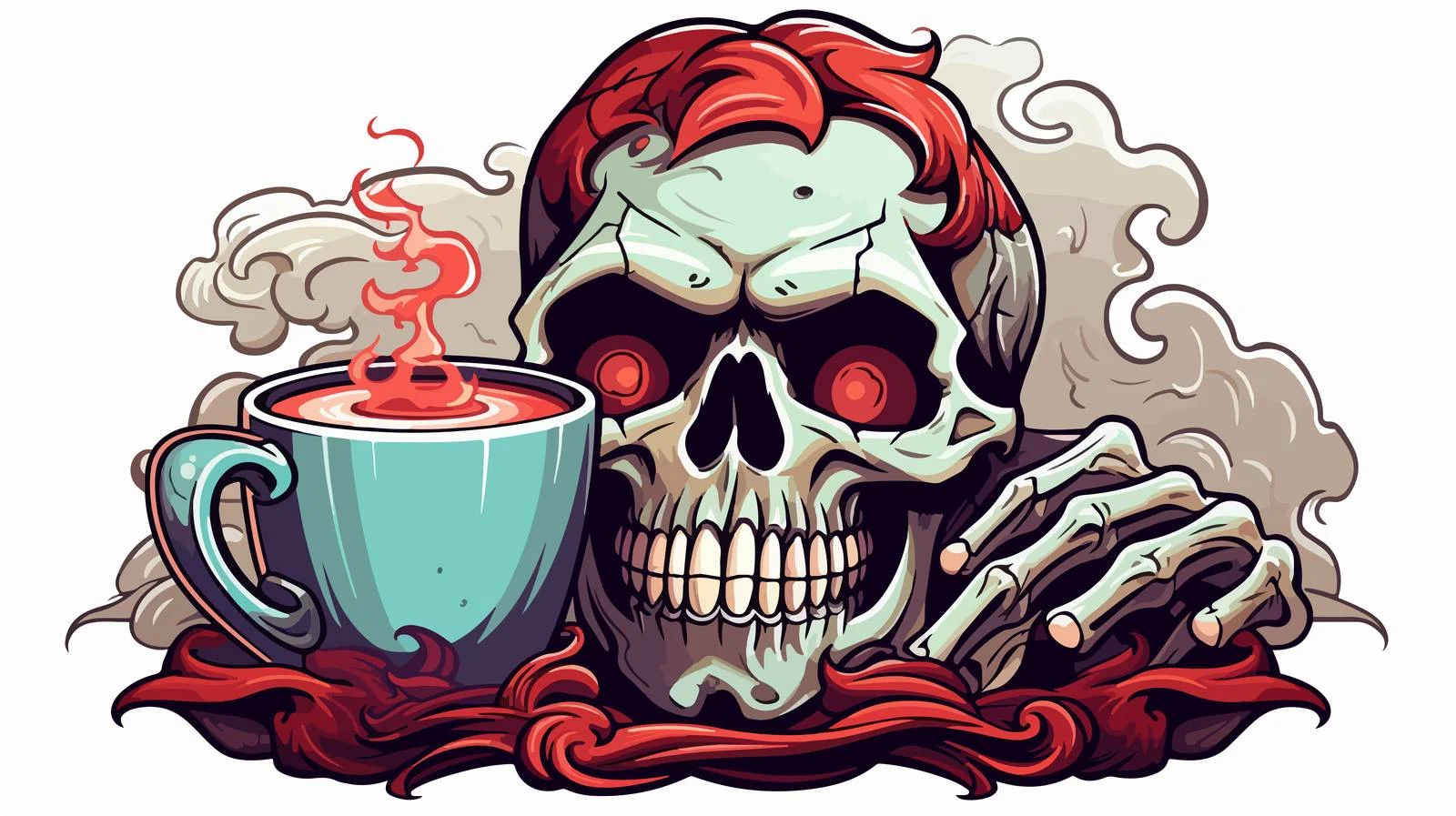 Traditional Tattoo Skull Drinking Banner — free download from Dotvec