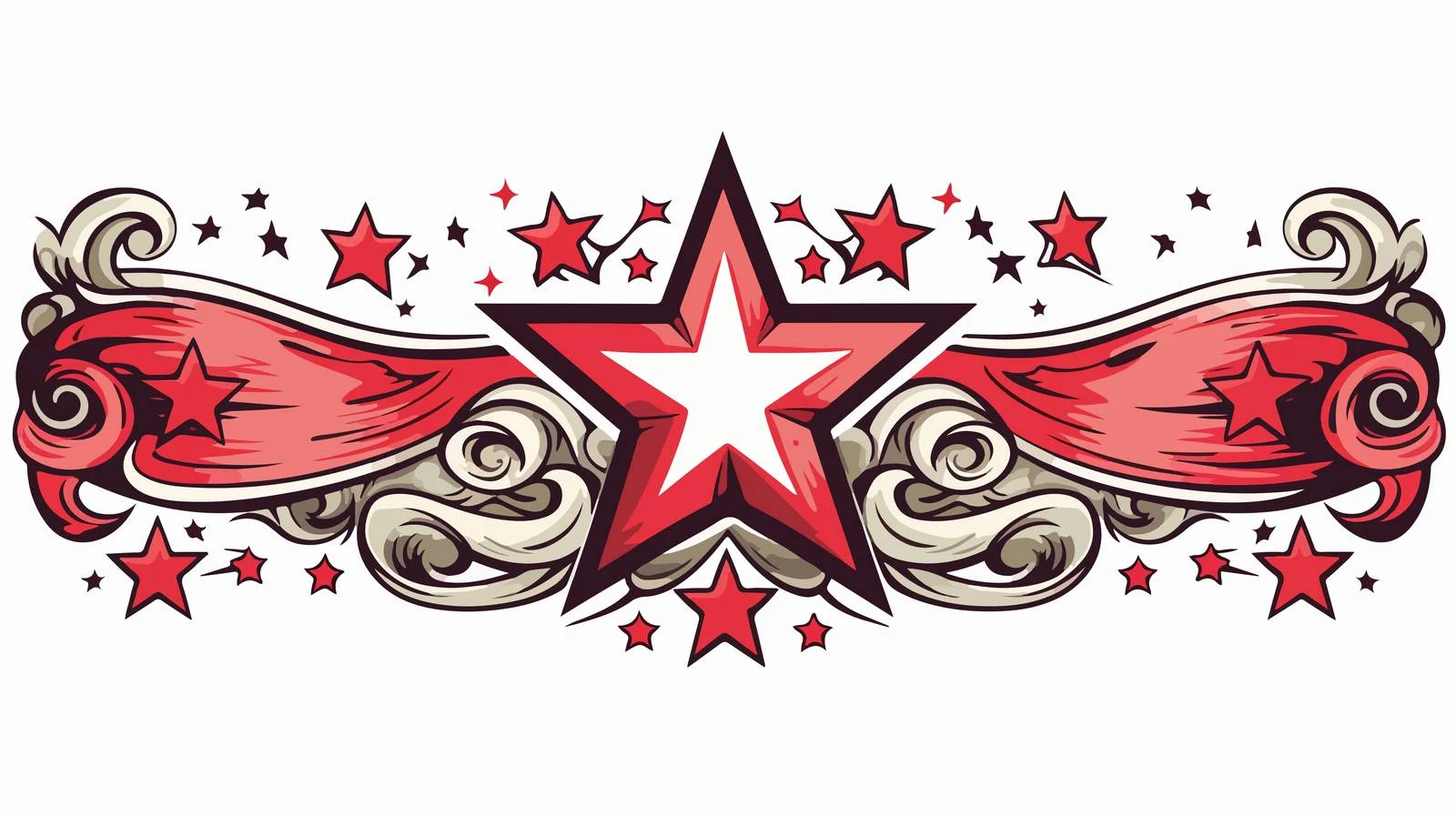 Traditional Tattoo Star Banner Design — free download from Dotvec