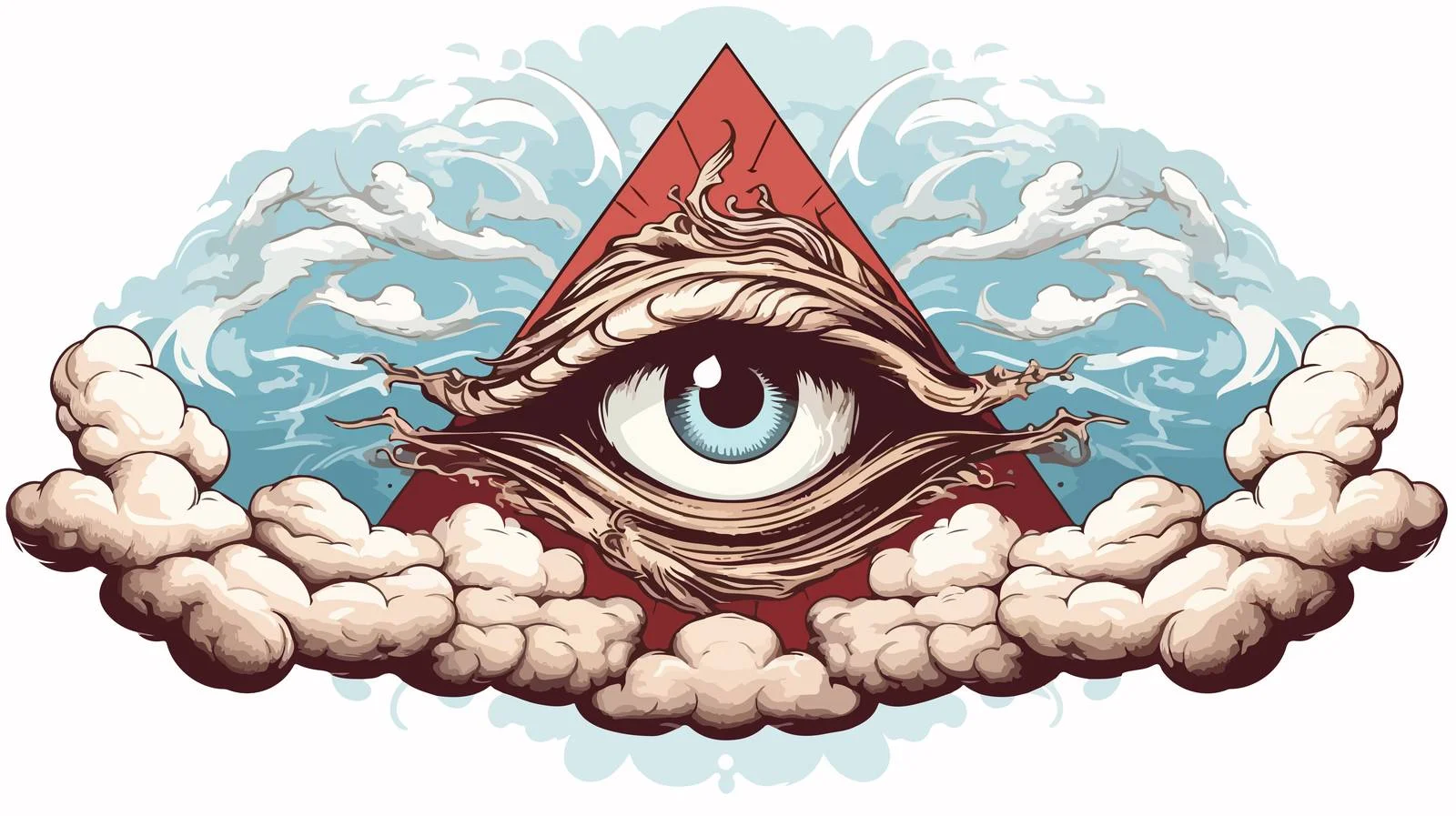 Traditional Tattoo with All-Seeing Eye Banner — free download from Dotvec