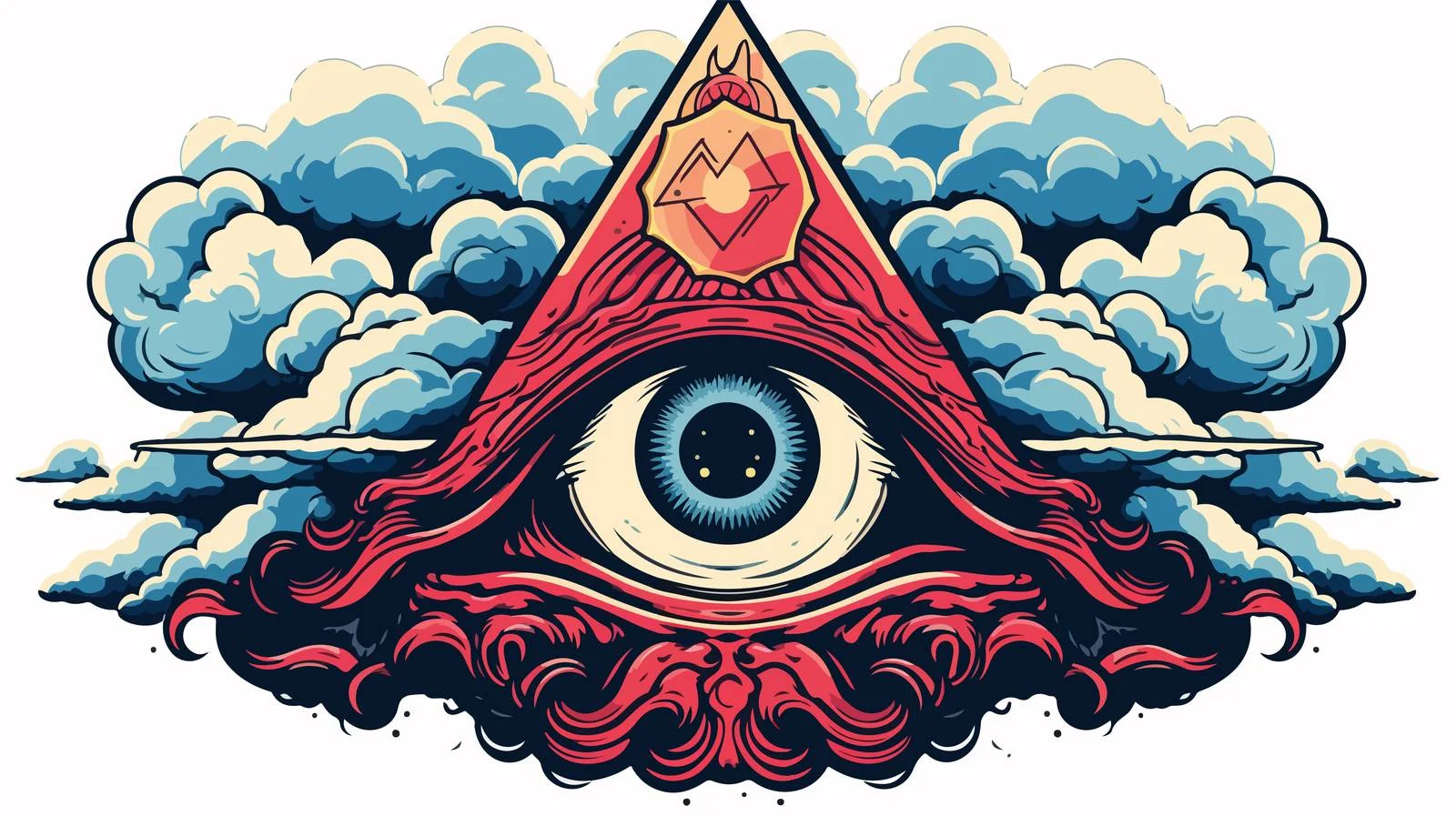 Traditional Tattoo All-Seeing Eye Banner — free download from Dotvec