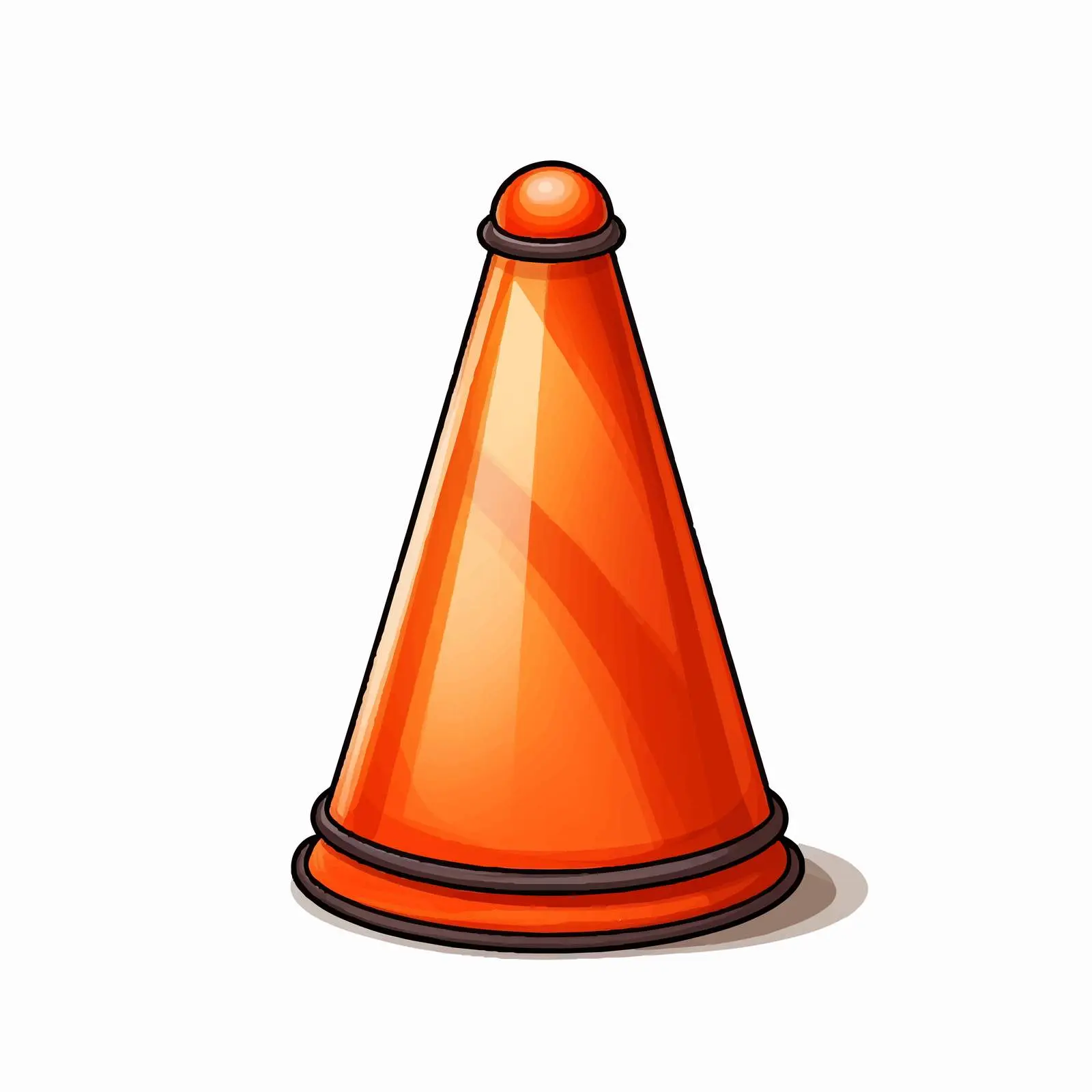 Cartoon Traffic Cone Illustration on White Background — free download from Dotvec