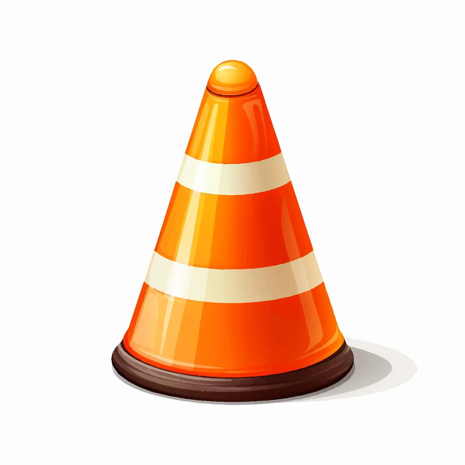 Cartoon Traffic Cone Illustration on White Background — free download from Dotvec