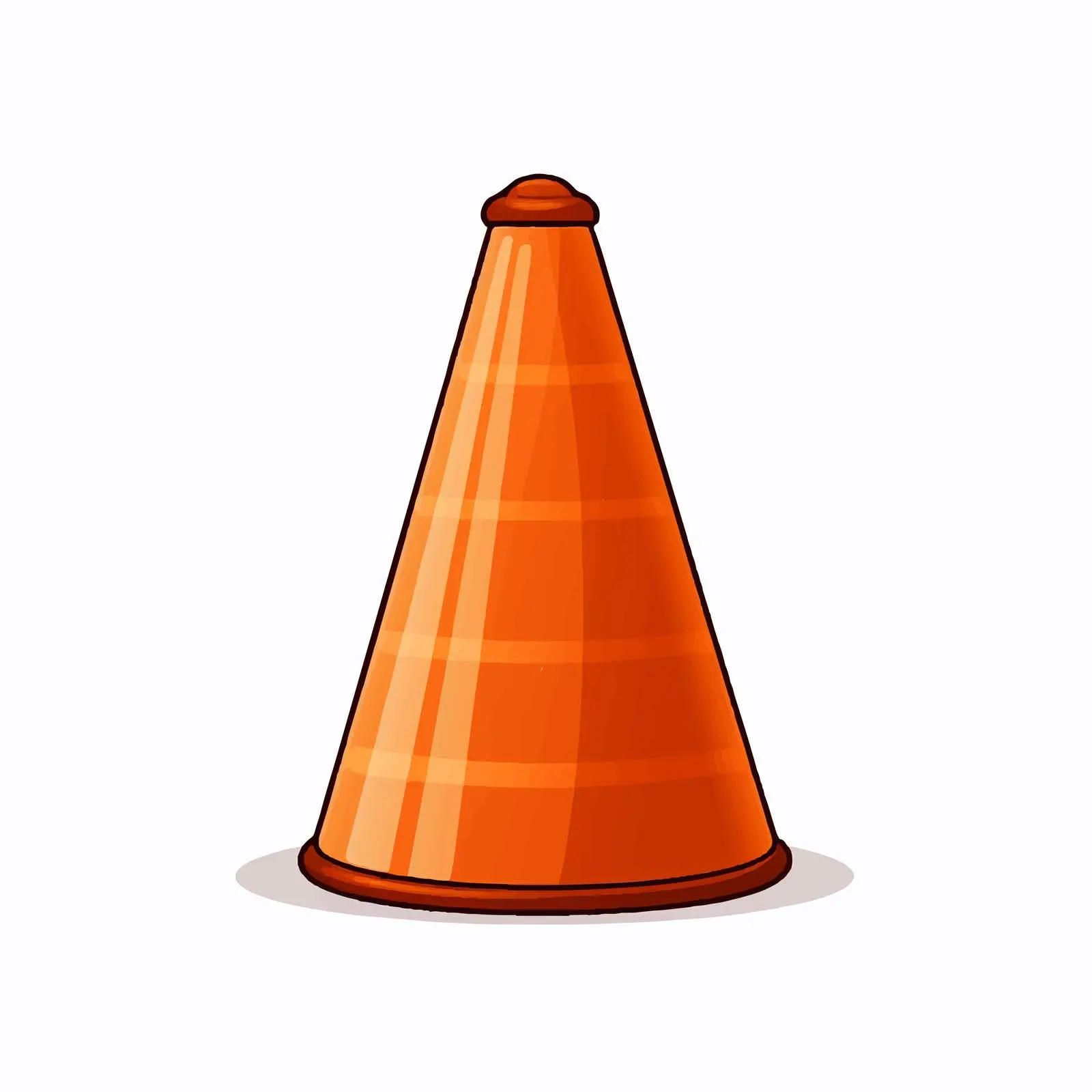 Traffic Cone Outline Vector Illustration – free filled image from Dotvec