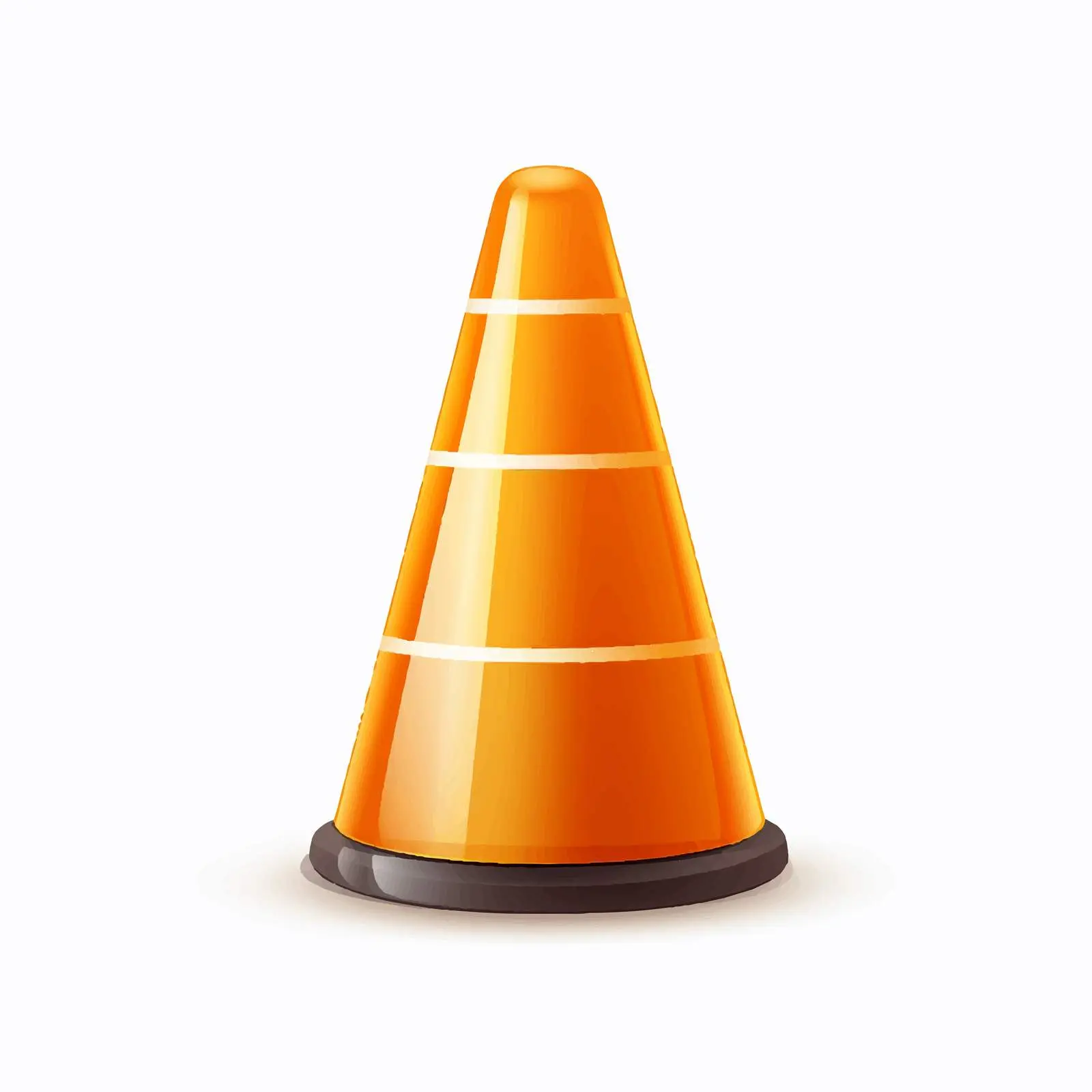 Traffic Cone Outline Vector Illustration on White Background – free caution image from Dotvec
