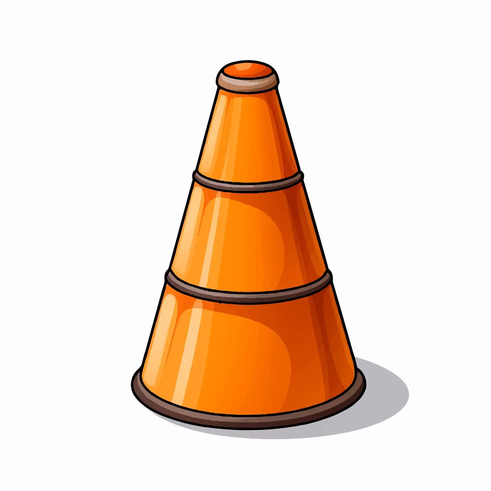 Traffic Cone Outline Vector Illustration on White Background – free caution image from Dotvec