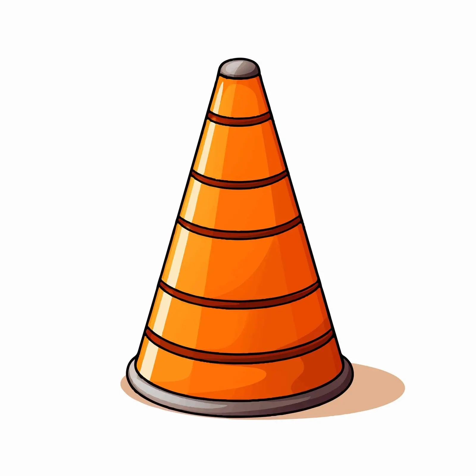 Traffic Cone Outline Vector Illustration – free caution image from Dotvec