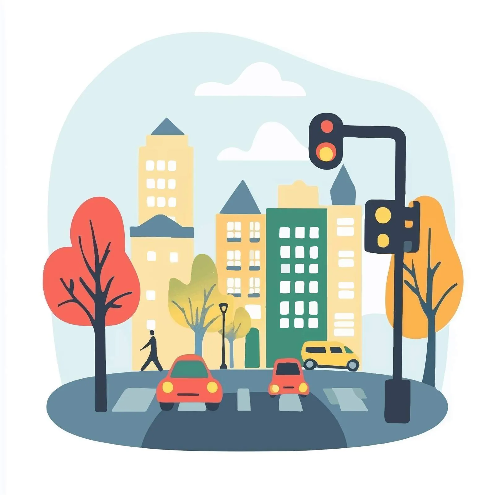 Traffic Light Illustration for Car-Free Day – free green transportation image from Dotvec