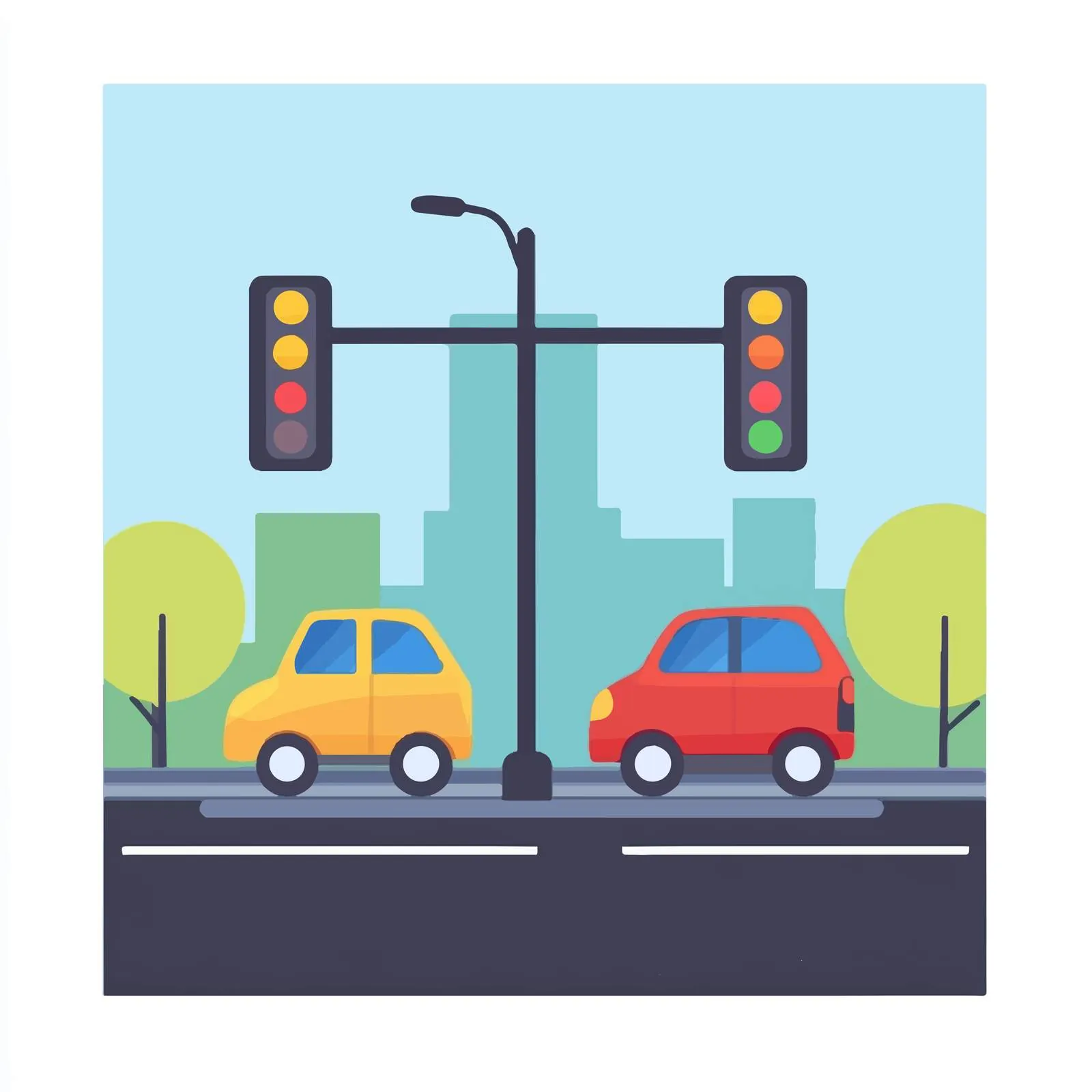Traffic Signal for Car Free Day Vector Illustration — free download from Dotvec