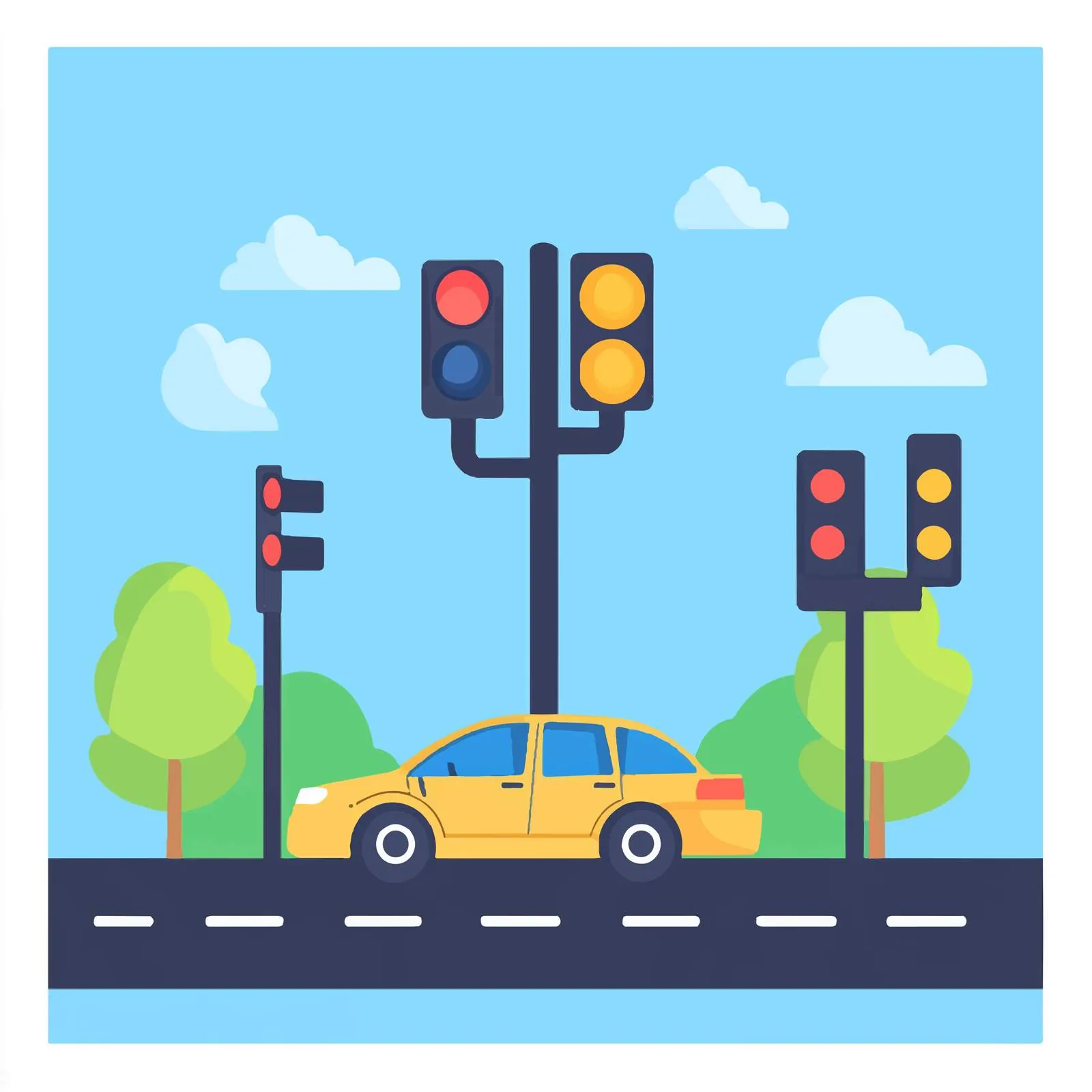 Traffic Signal Illustration for Car Free Day — free download from Dotvec