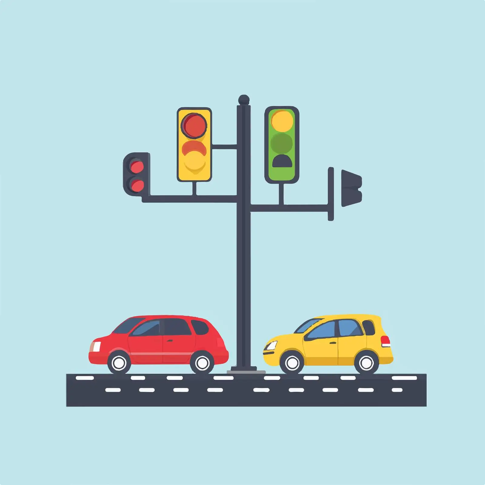 Traffic Signal for Car-Free Day Illustration — free download from Dotvec