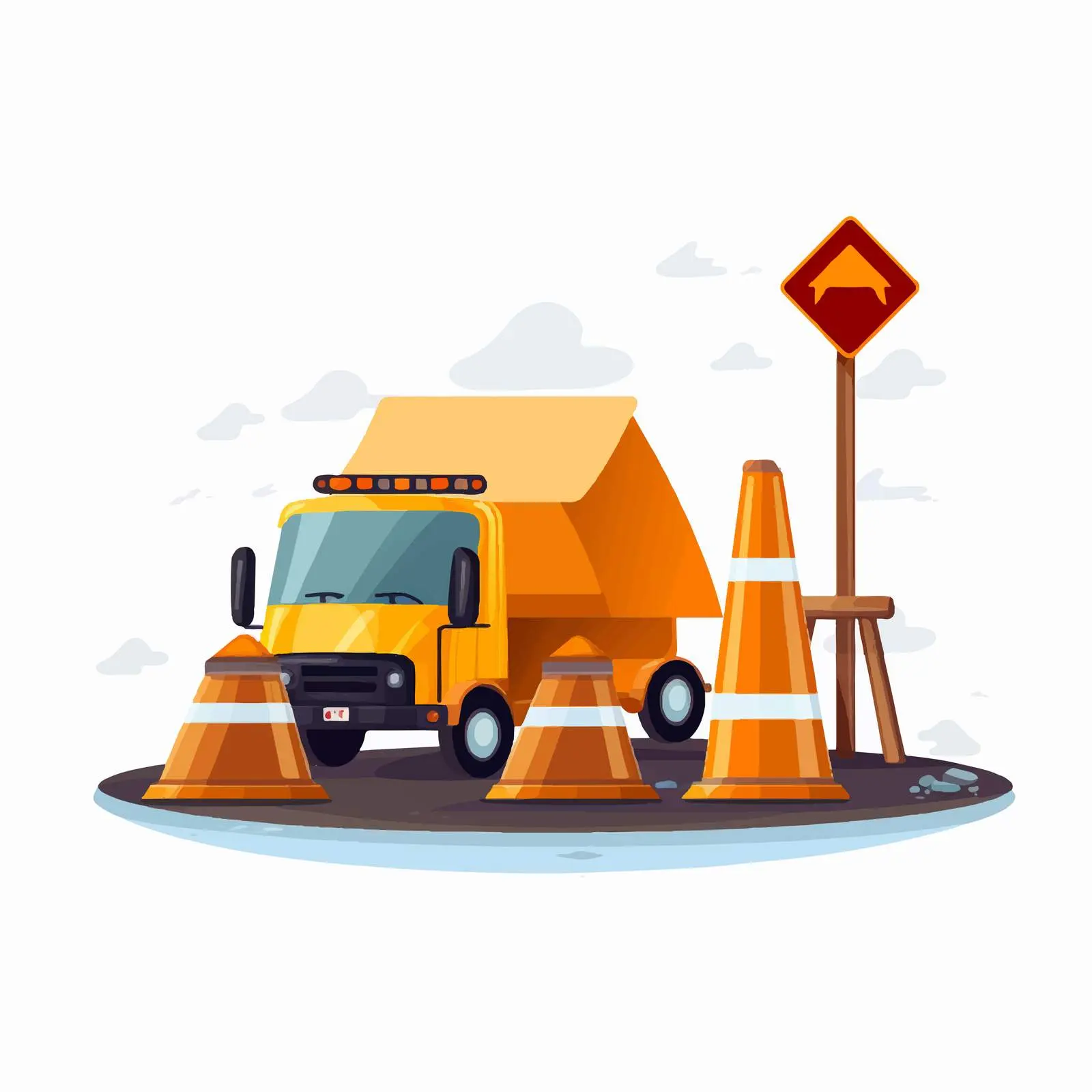 Vector Illustration of Road Work Traffic Signs – free transportation design image from Dotvec