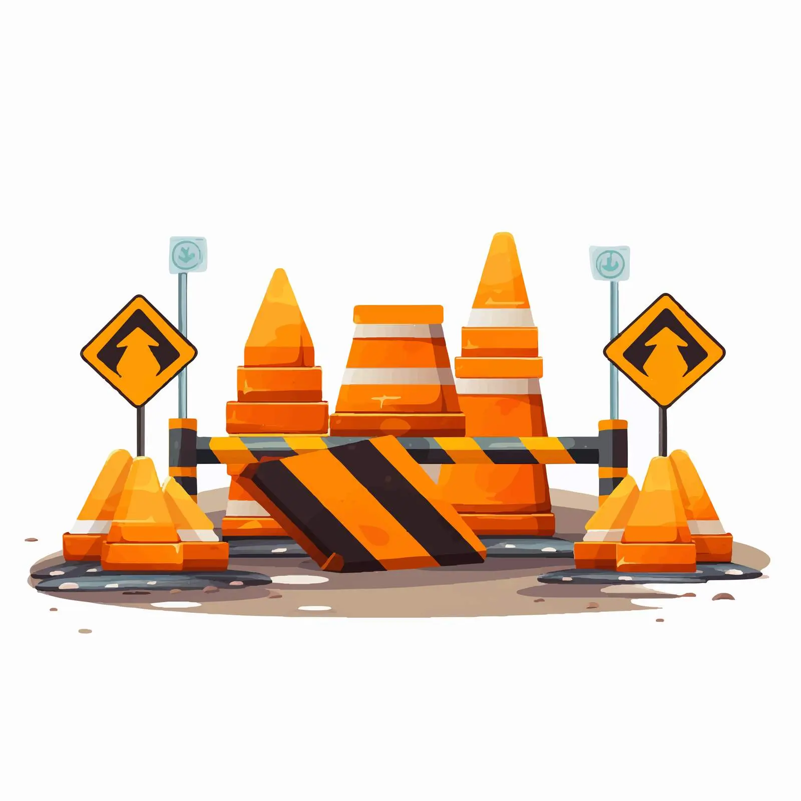 Road Work Traffic Signs Vector Illustration – free warning sign image from Dotvec
