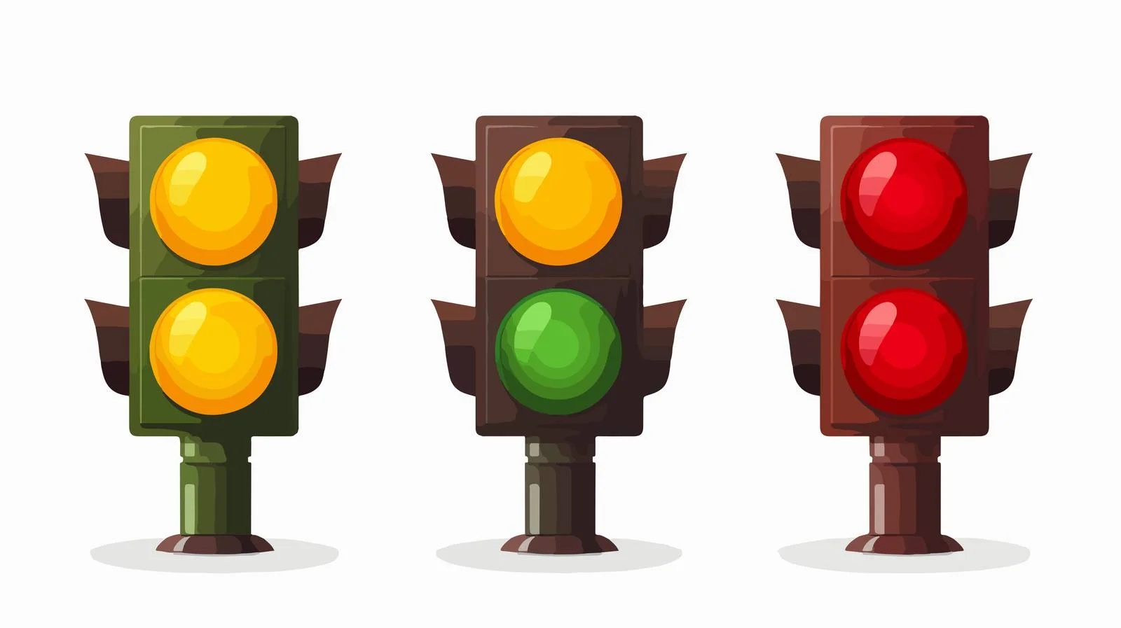 Modern Traffic Lights Showing Red, Yellow, Green — free download from Dotvec