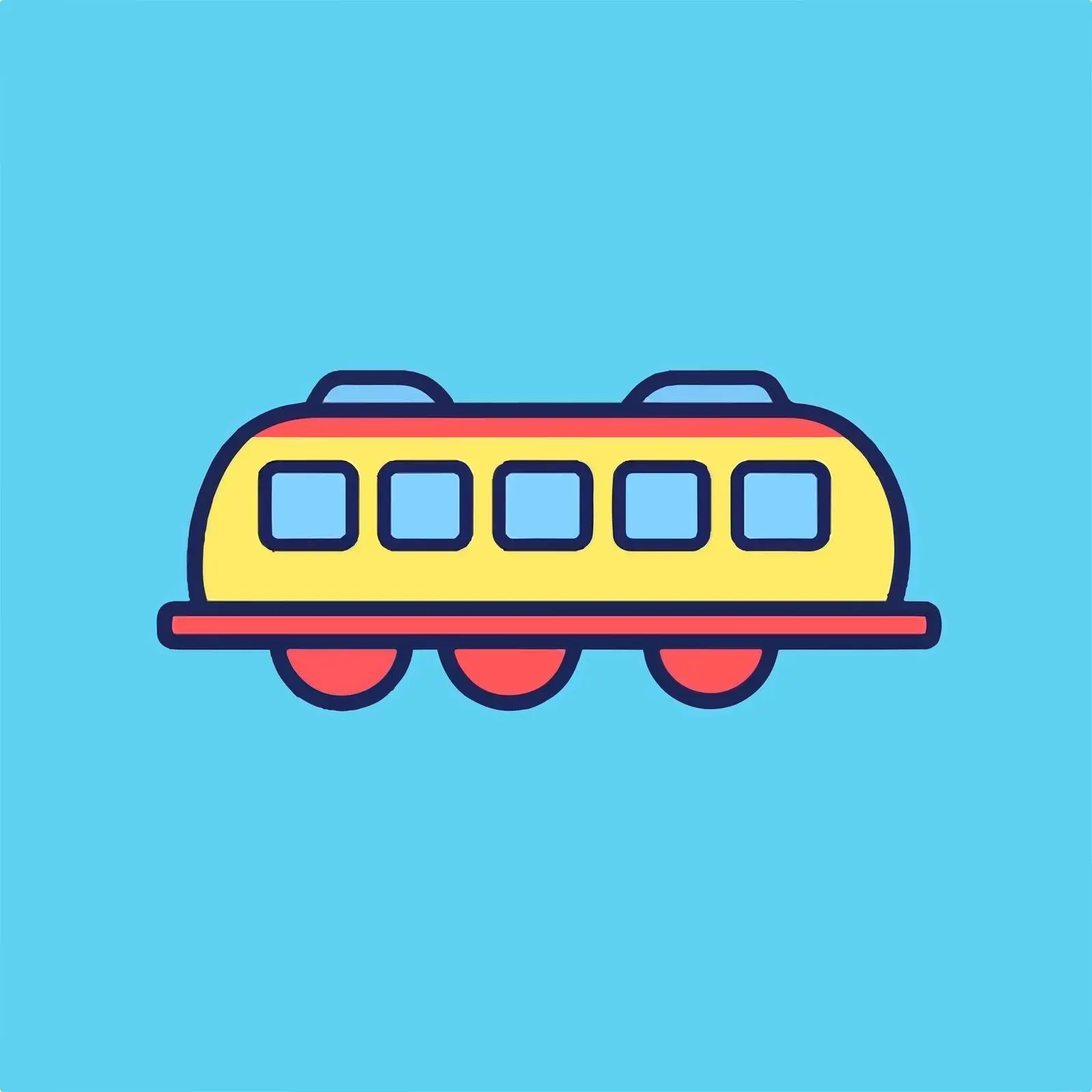 Isolated Train Vector Sign on Colorful Background — free download from Dotvec