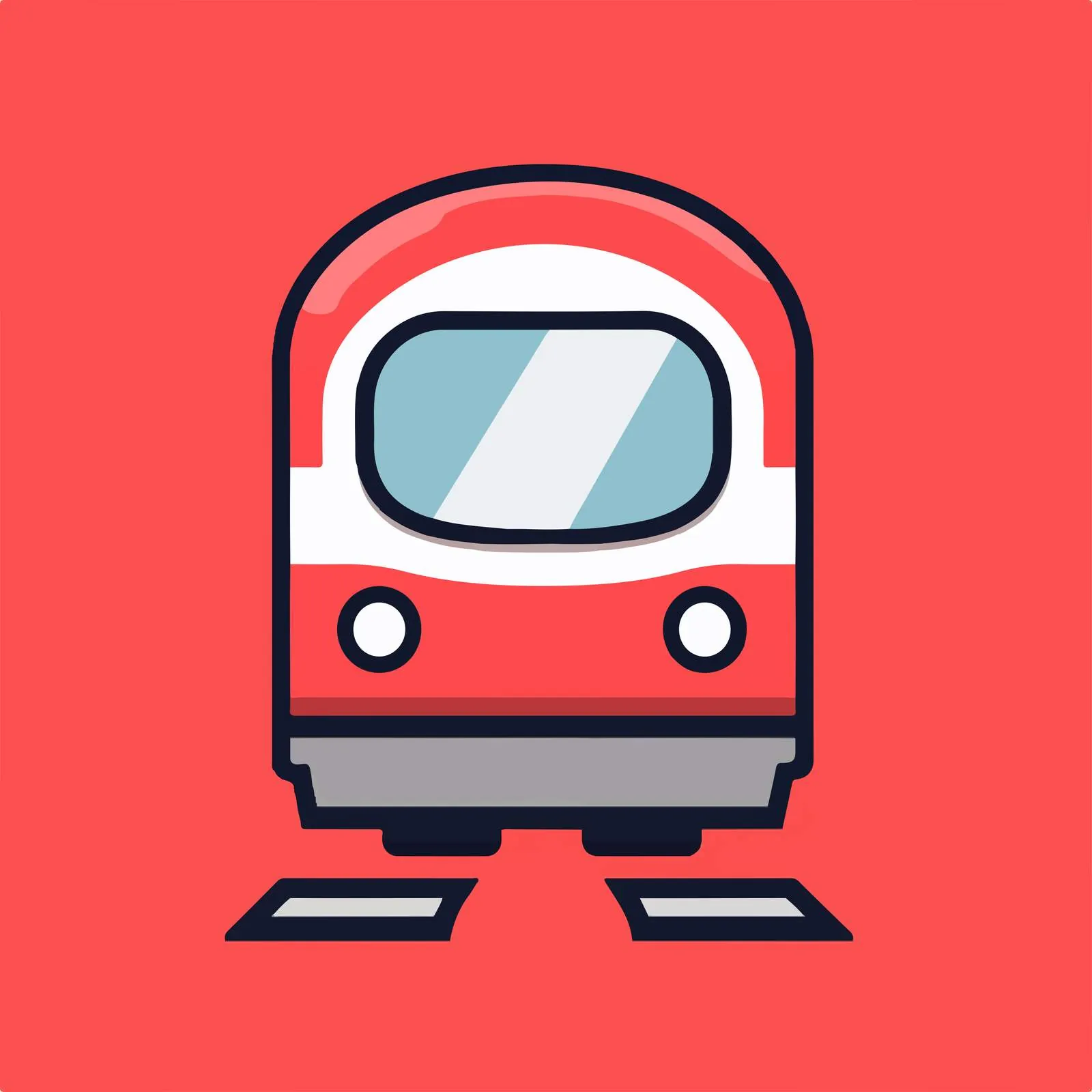 Train Icon Vector on Red Background — free download from Dotvec