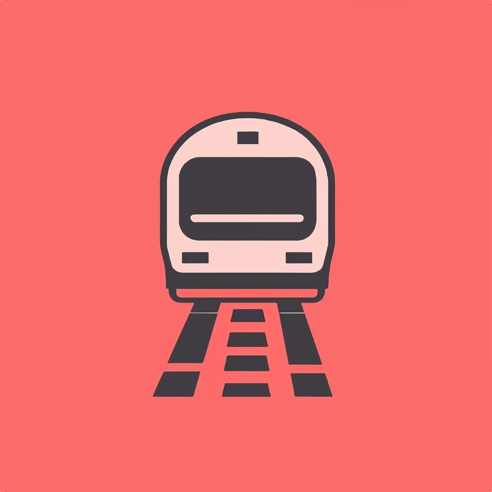 Train Sign Vector Icon on Red Background — free download from Dotvec