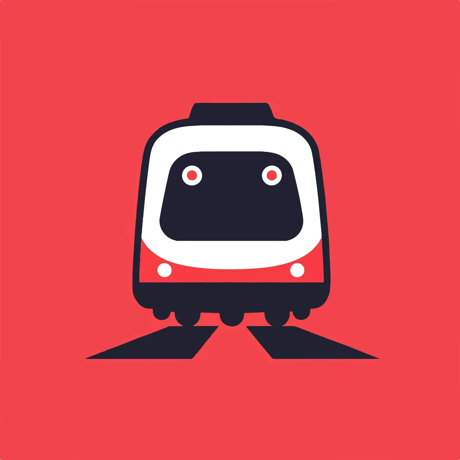 Train Icon Vector on Red Background — free download from Dotvec
