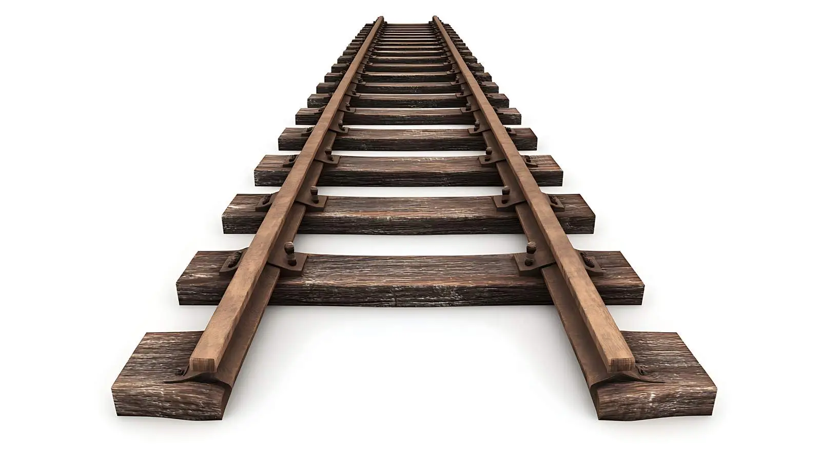 3D Train Tracks Isolated Rendering — free download from Dotvec