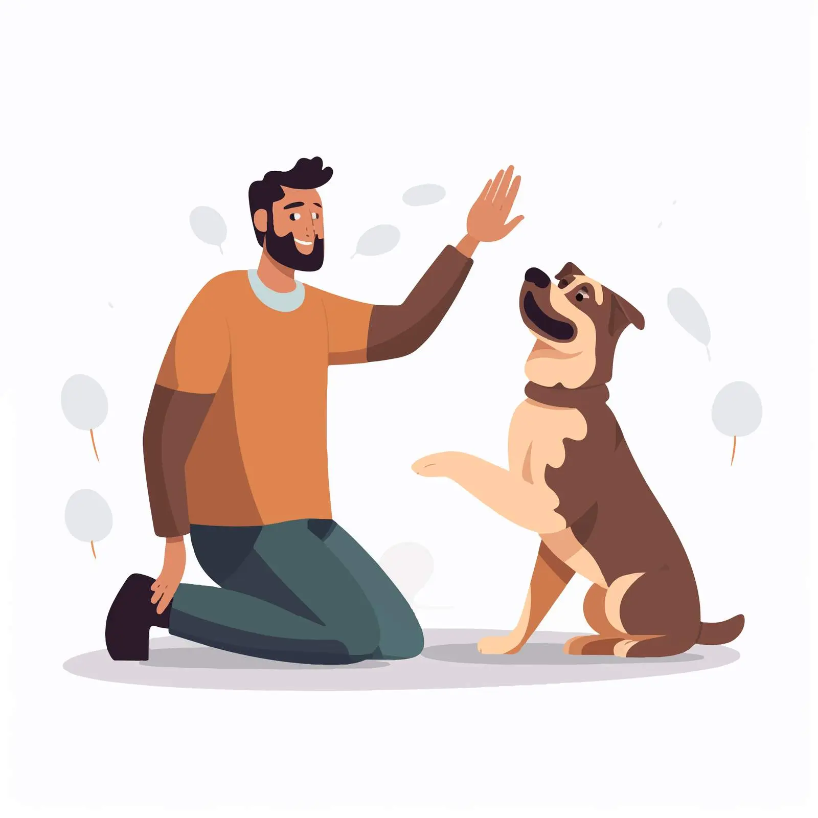 Trained Dog Giving Paw to Owner — free download from Dotvec