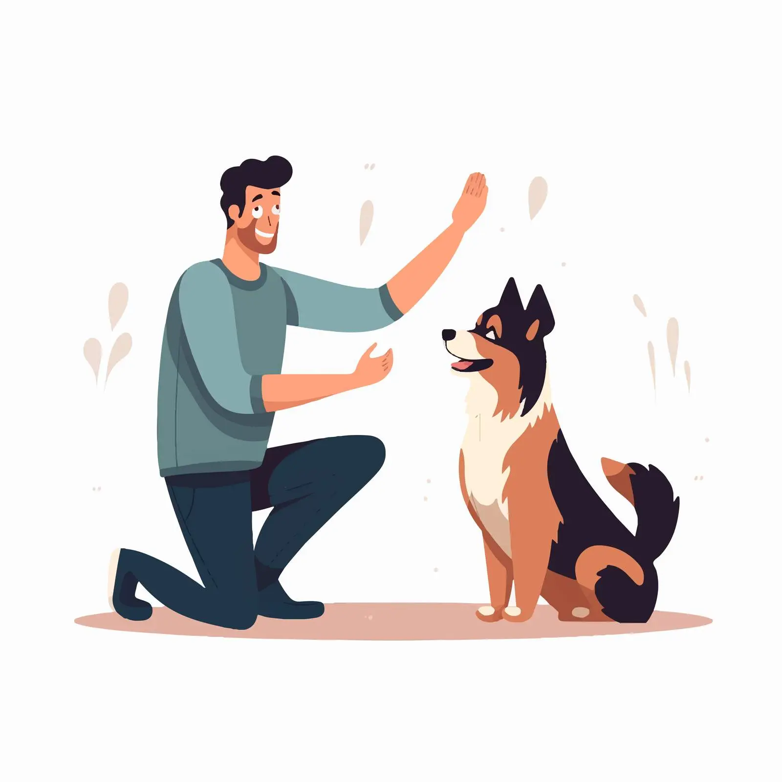 Trained Dog Giving Paw to Owner – free obedience image from Dotvec