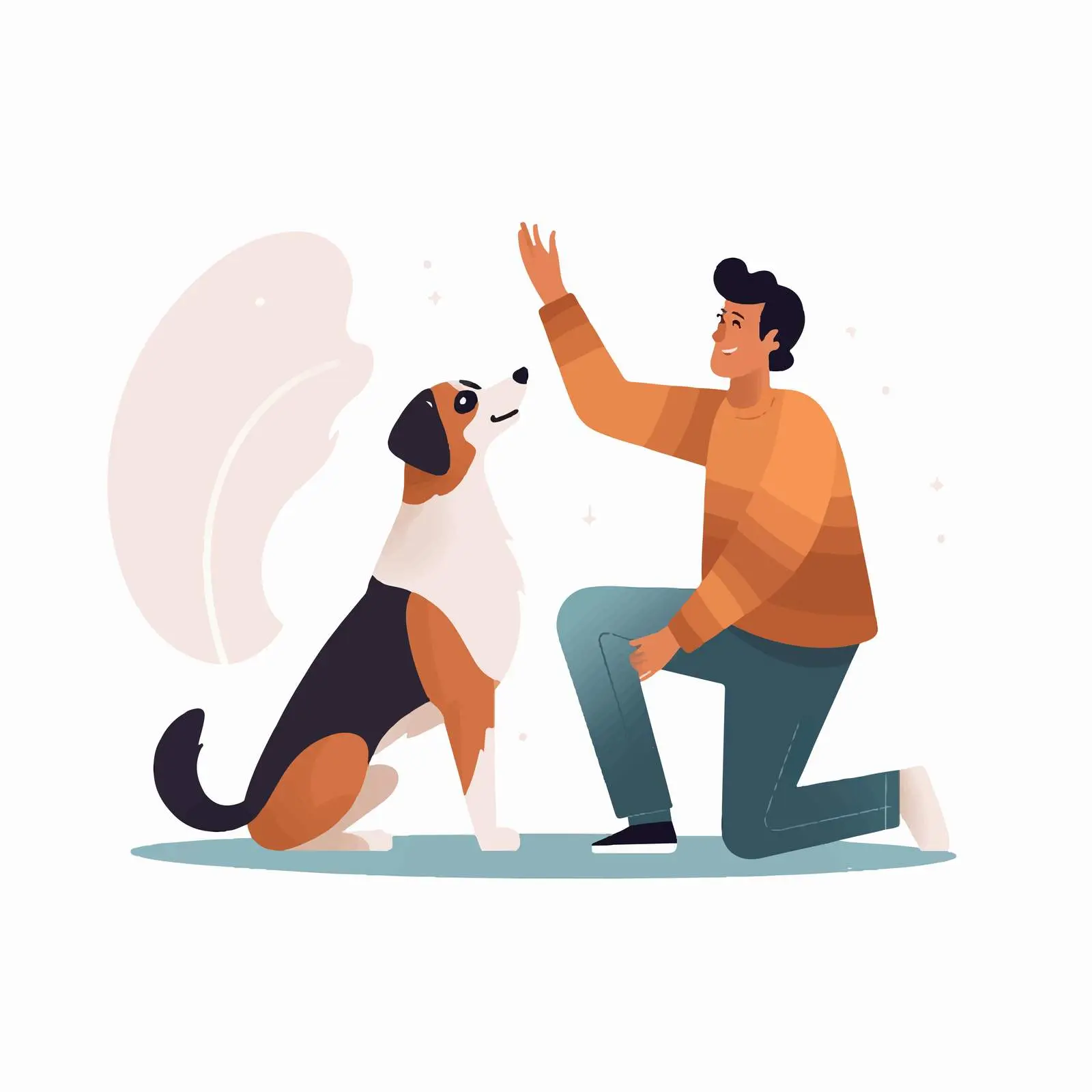 Trained Dog Giving Paw to Owner — free download from Dotvec