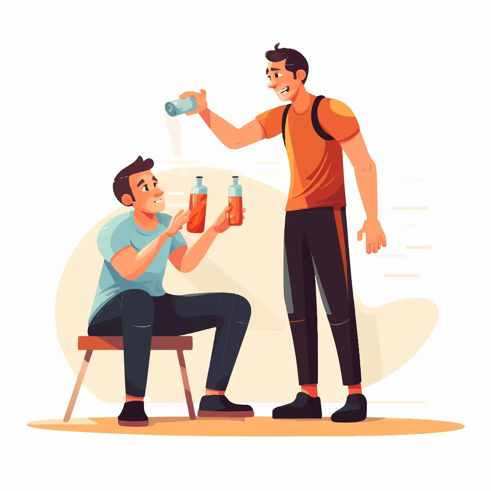 Trainer Assisting Exhausted Man at Gym — free download from Dotvec