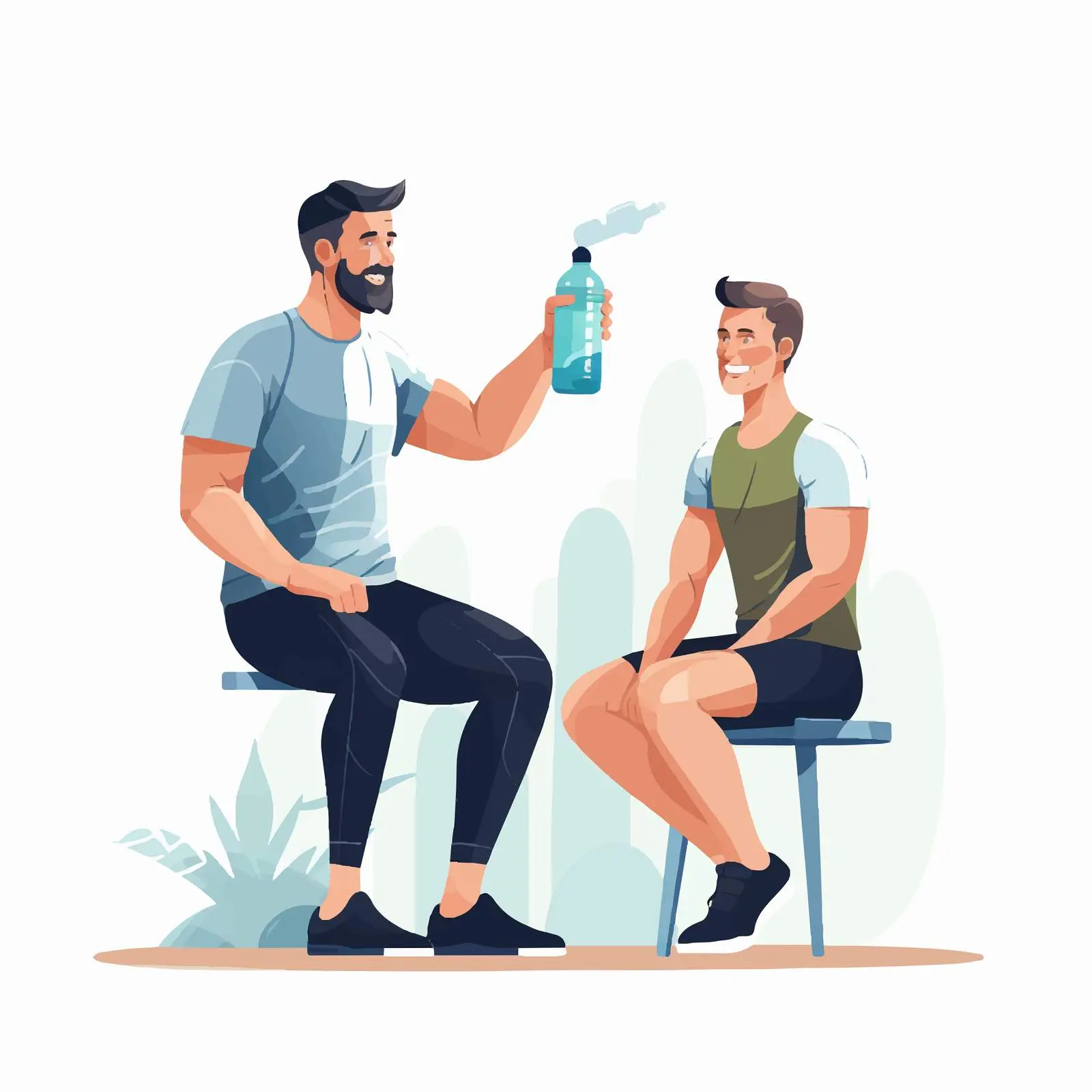 Trainer Assisting Exhausted Man at Gym — free download from Dotvec