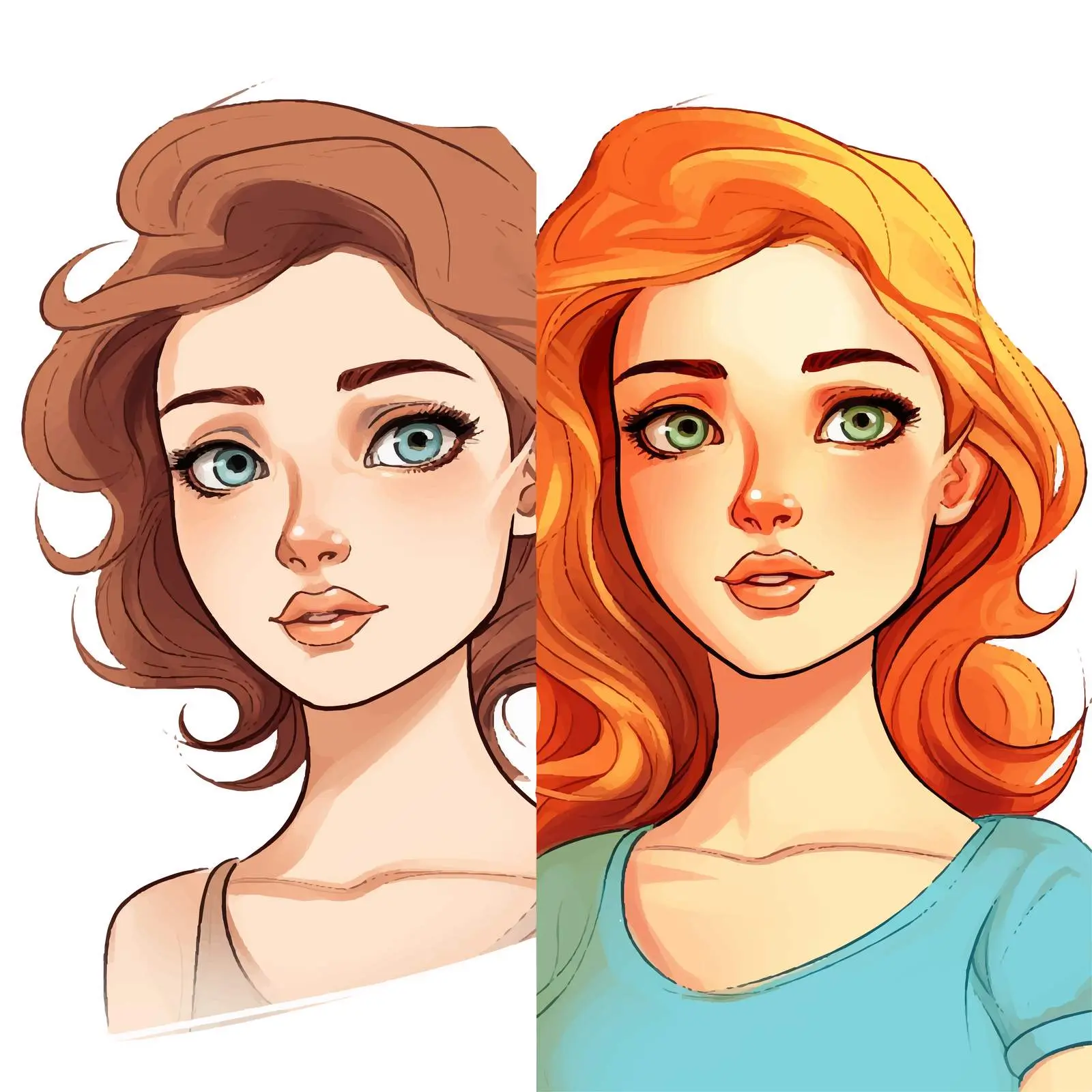 Colorful Character Transformation from Line Drawing — free download from Dotvec