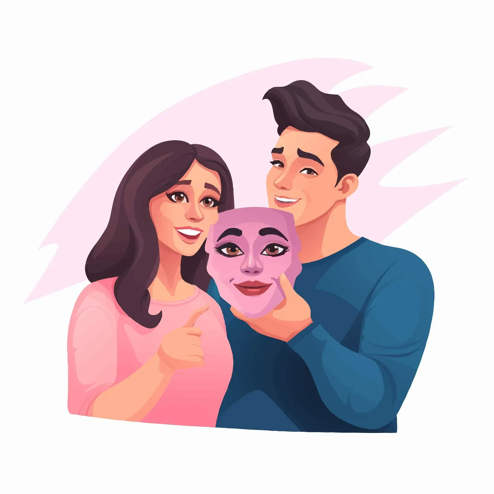 Transgender Woman Holding Male Face Mask – free spectrum image from Dotvec