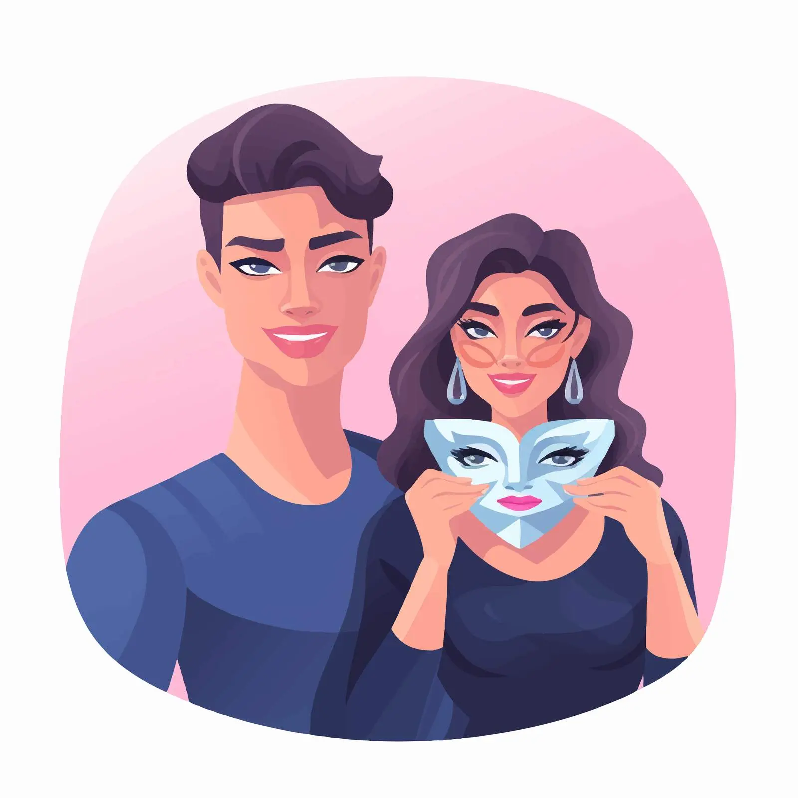 Transgender Woman Holding Mask Representation — free download from Dotvec