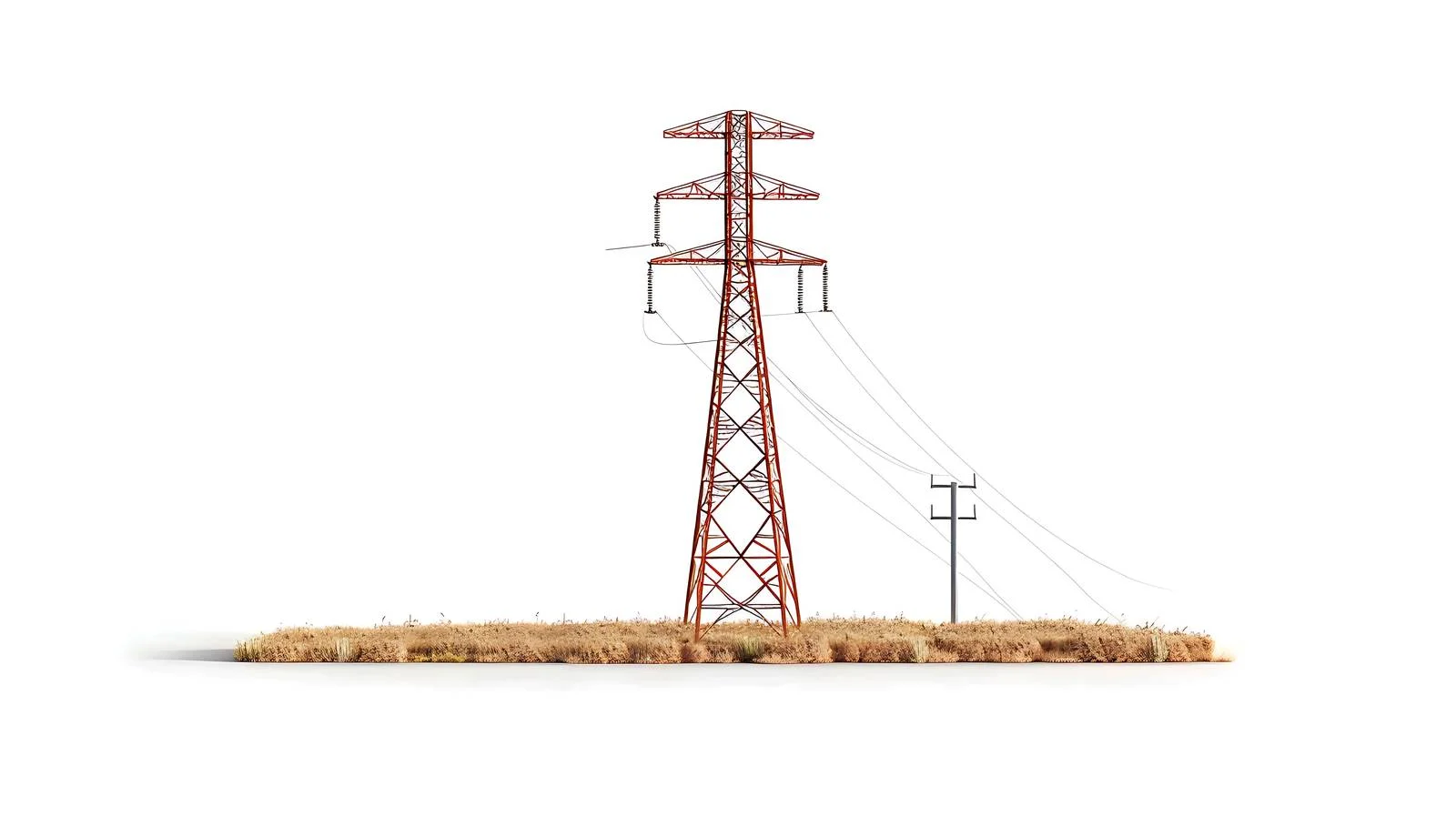 Isolated Transmission Line Tower on White Background — free download from Dotvec