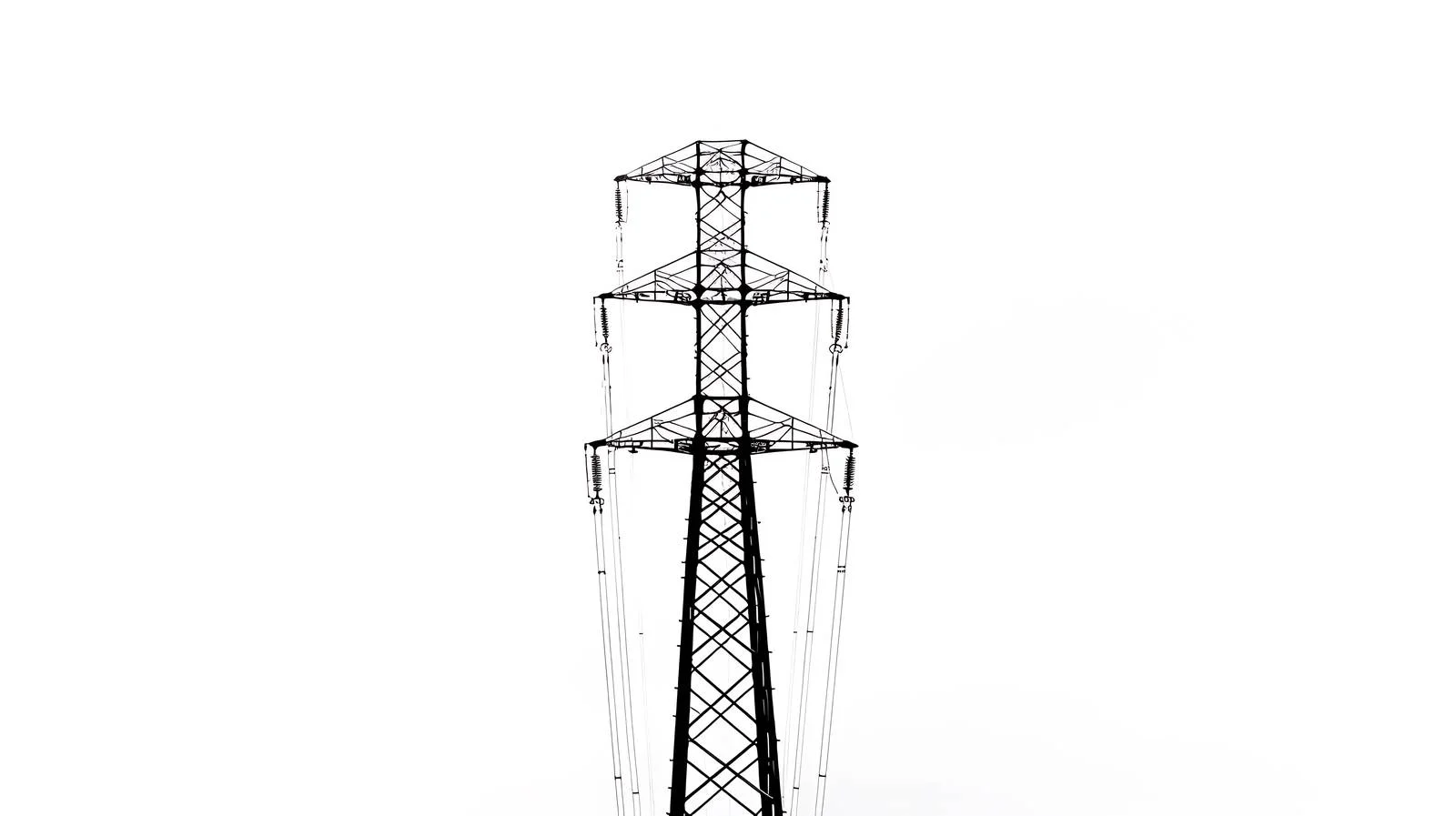 Isolated Transmission Line Tower on White Background — free download from Dotvec