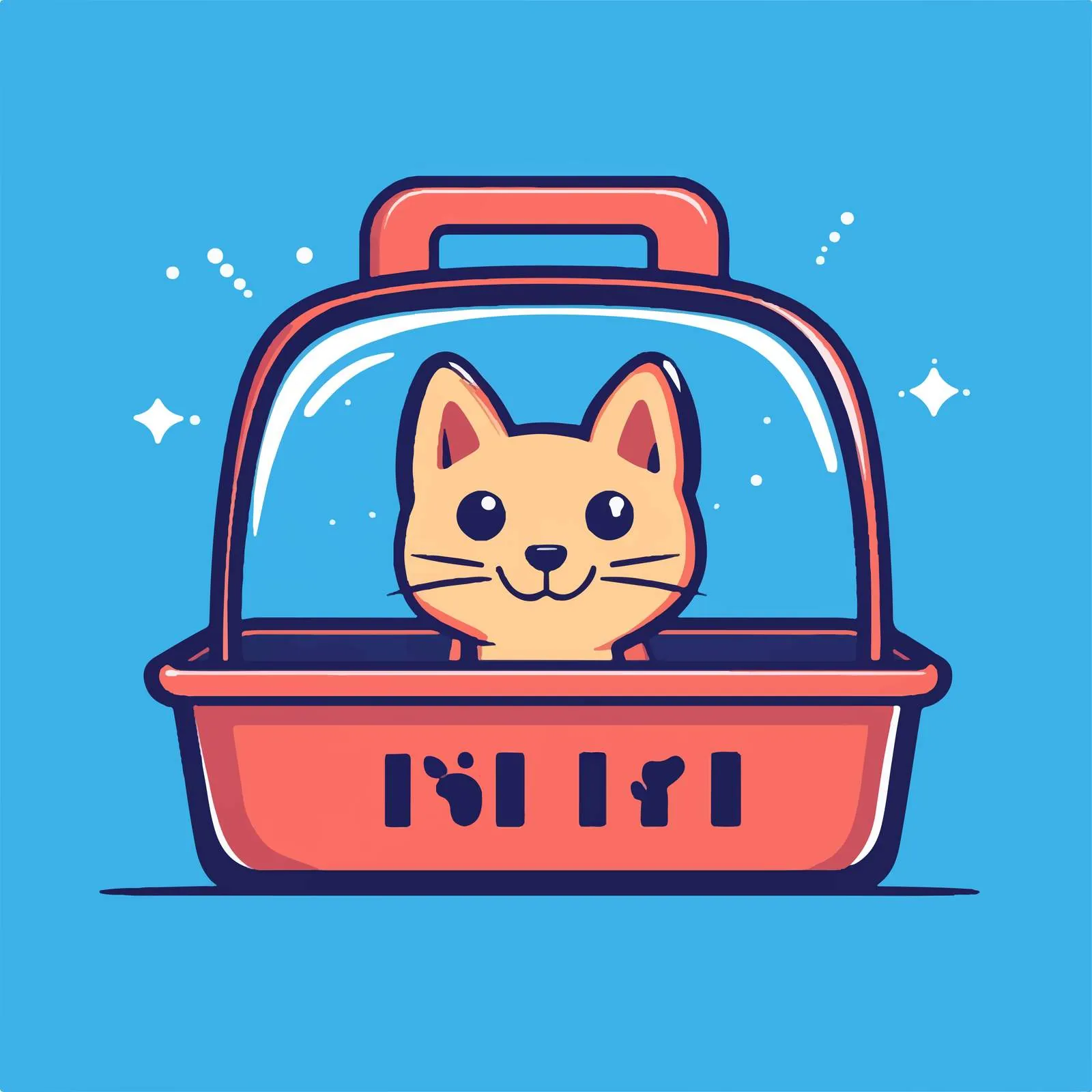 Flat Vector Illustration of Pet Transport Box — free download from Dotvec