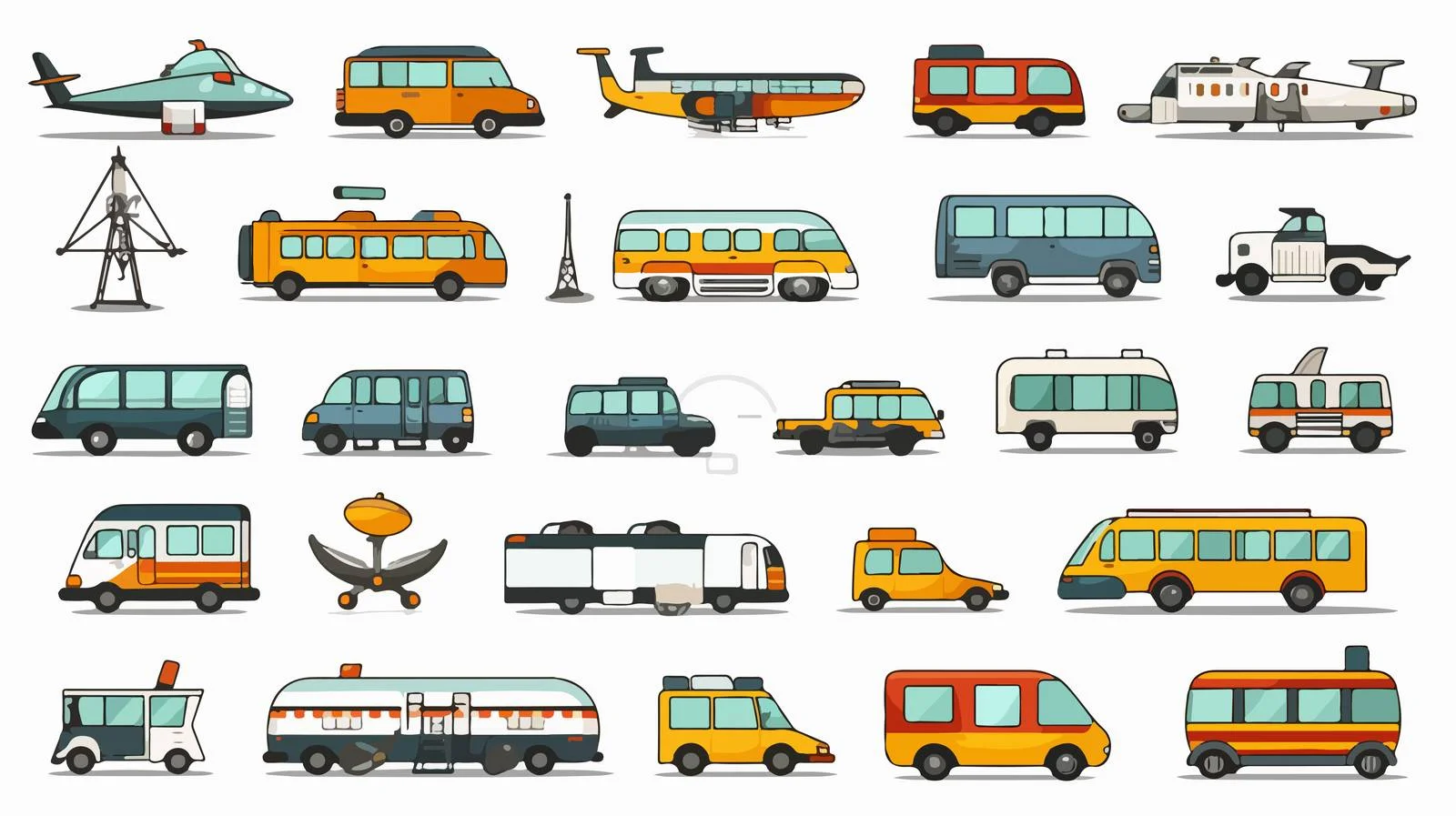Transportation Cartoon Vector Illustration — free download from Dotvec