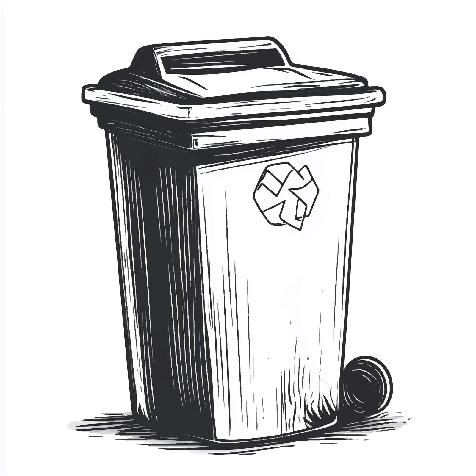 Black and White Cartoon Trash Bin Vector — free download from Dotvec