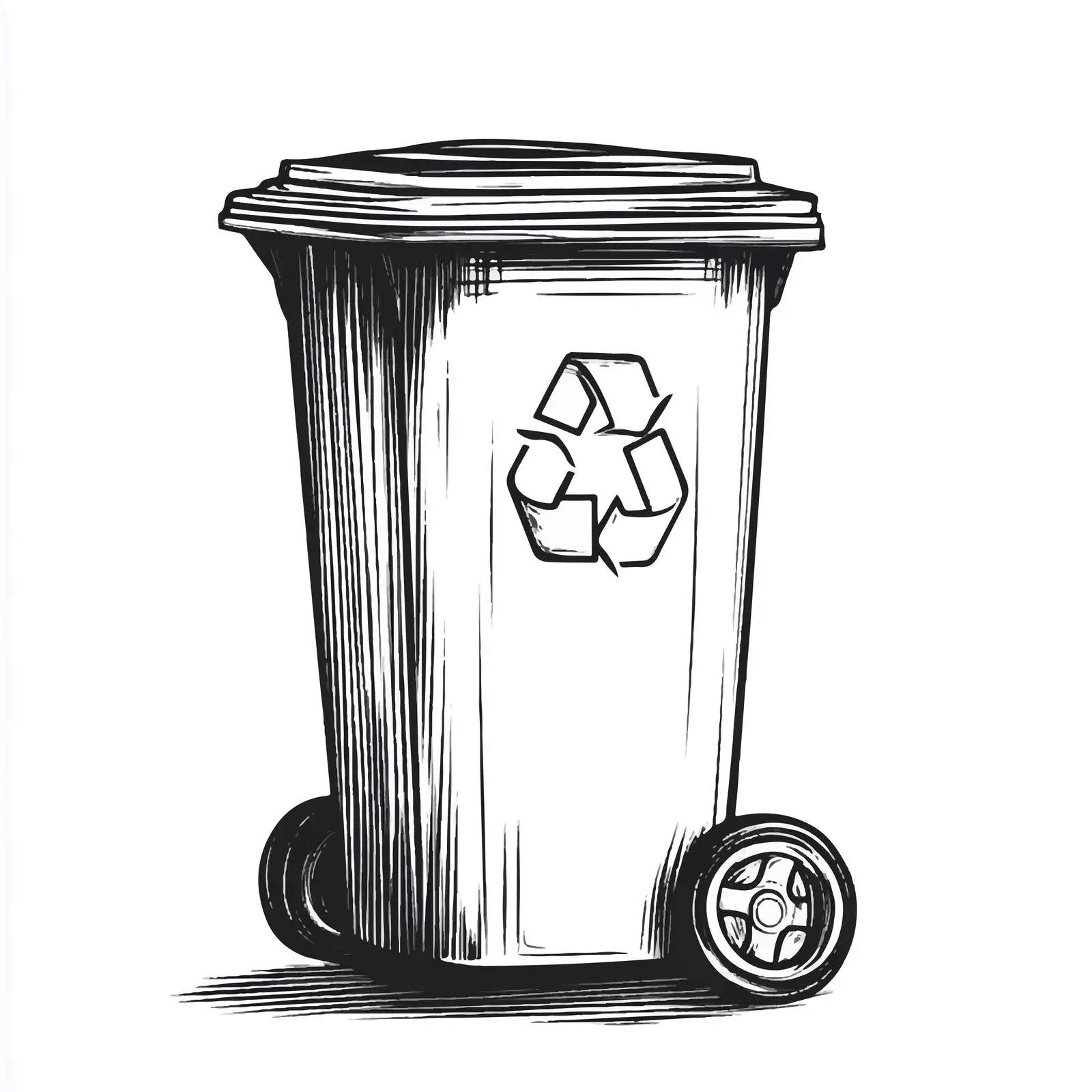 Black and White Cartoon Trash Bin Vector — free download from Dotvec