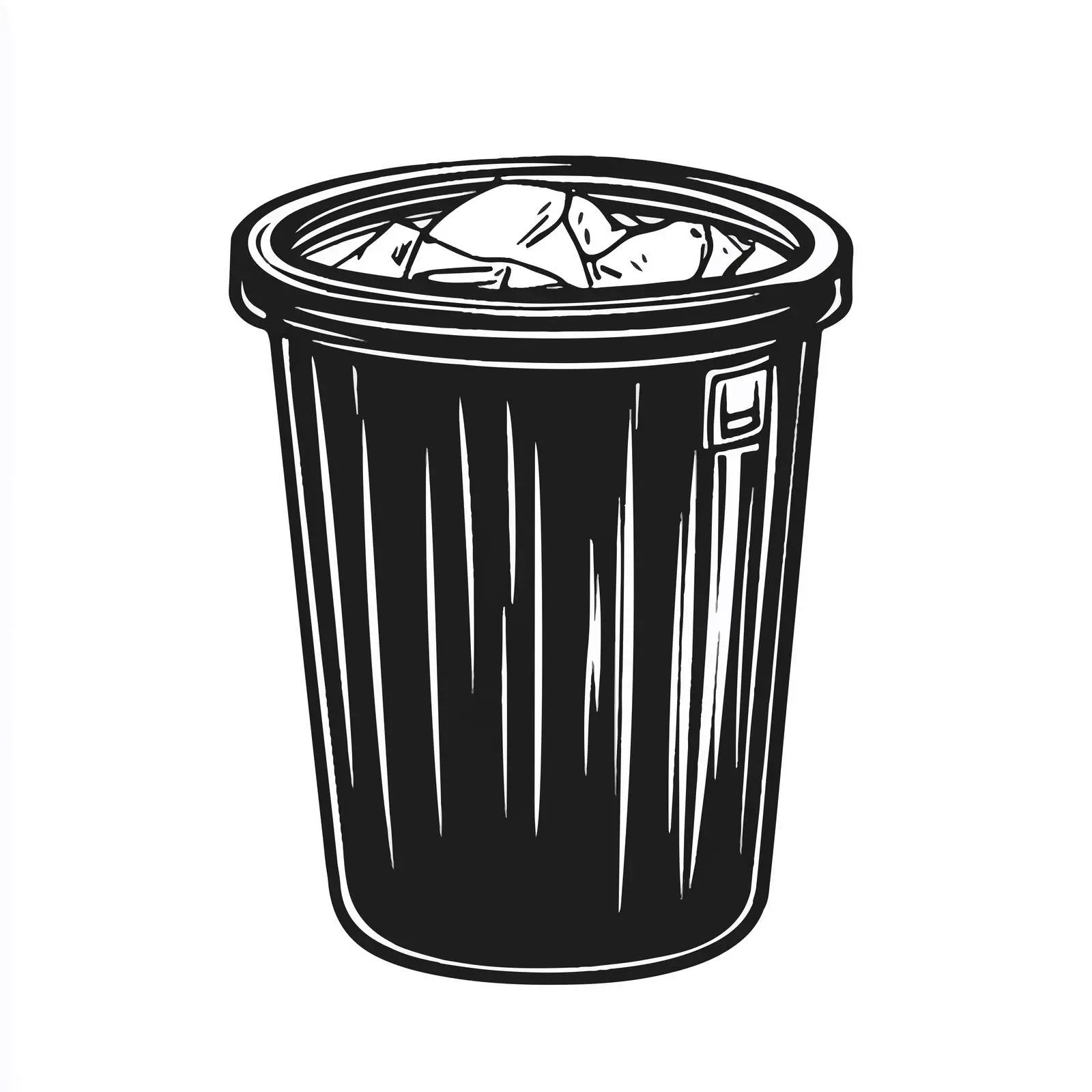 Black and White Cartoon Trash Bin Vector — free download from Dotvec