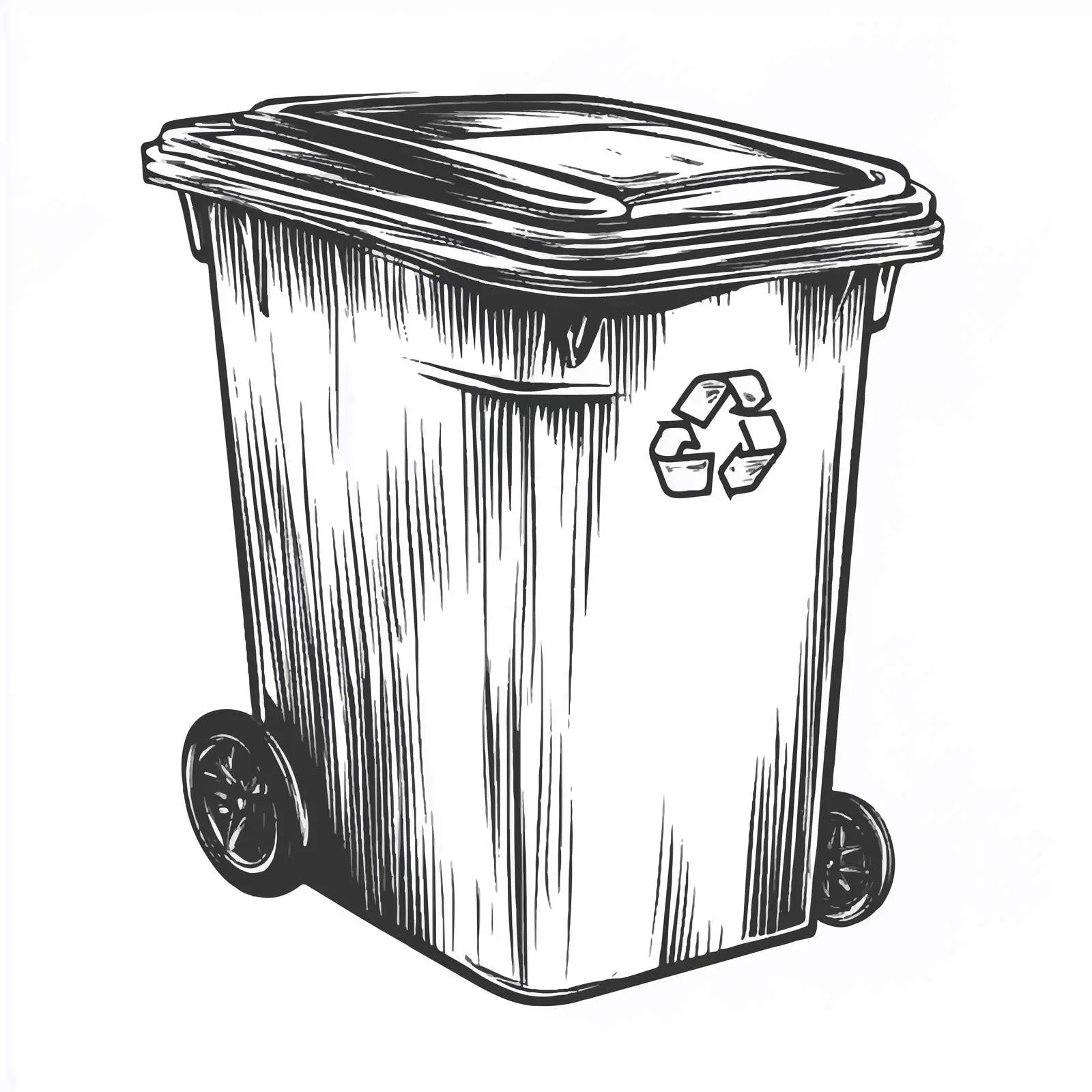 Black and White Cartoon Trash Bin Vector – free heap image from Dotvec