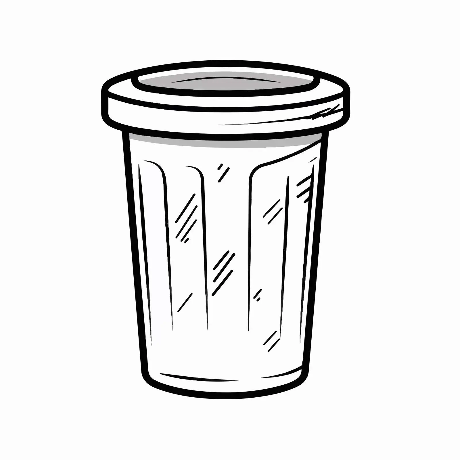 Trash Can Outline Vector Illustration on White Background — free download from Dotvec