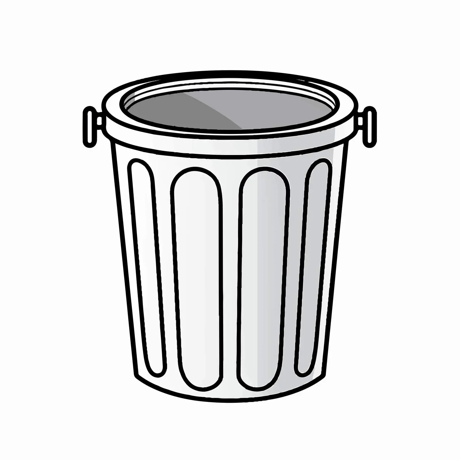 Trash Can Outline Vector Illustration on White Background — free download from Dotvec