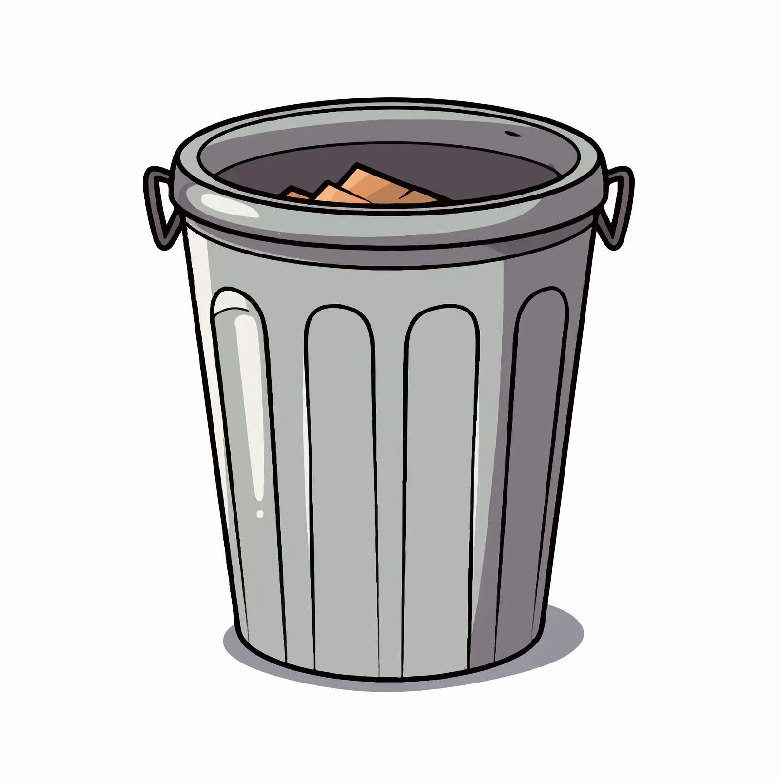 Outline Trash Can Vector Illustration on White Background – free clean vector image from Dotvec