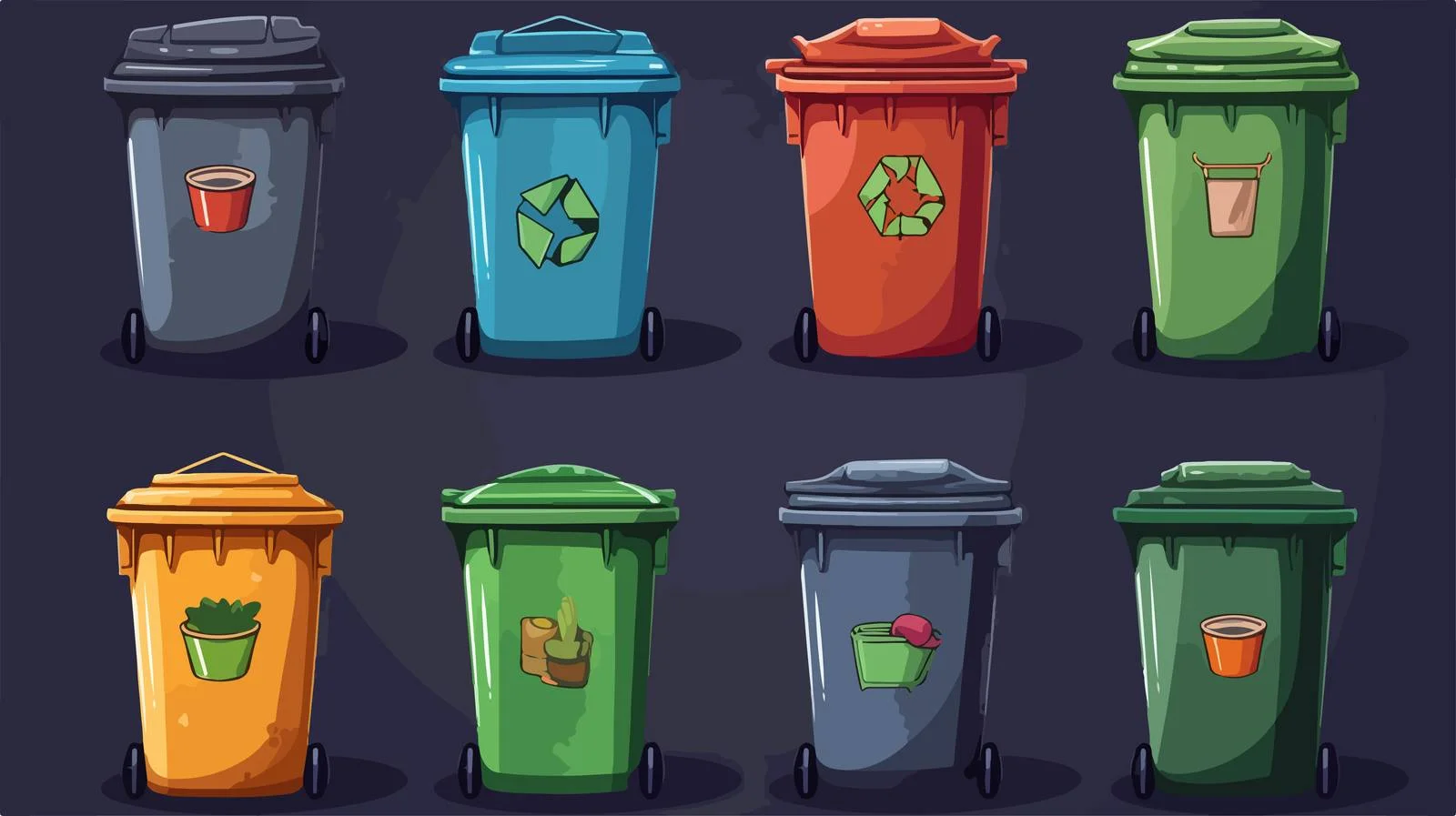High-Quality Cartoon Trash Bin Illustration — free download from Dotvec