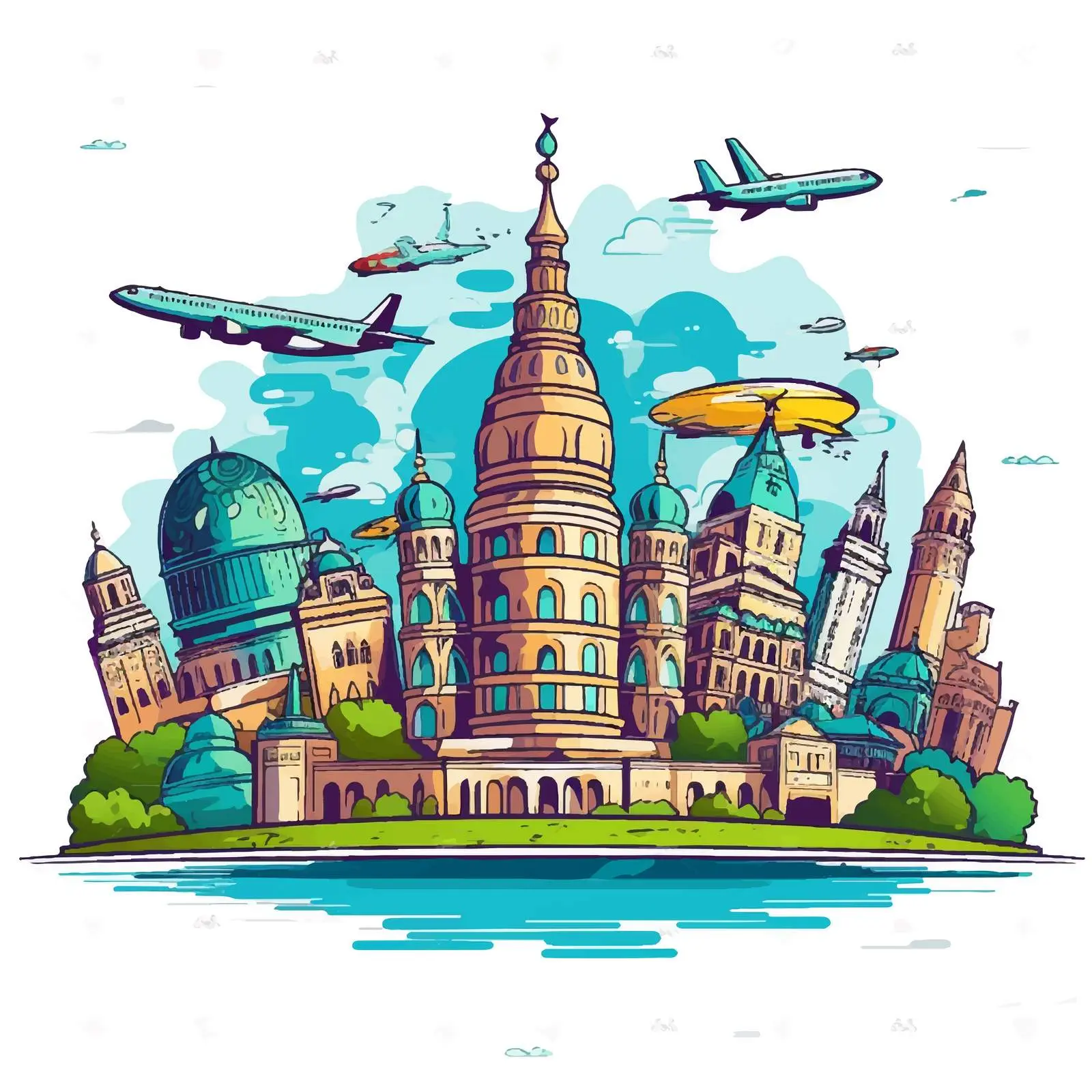 Cartoon Vector Illustration of World Travel – free travel icon image from Dotvec